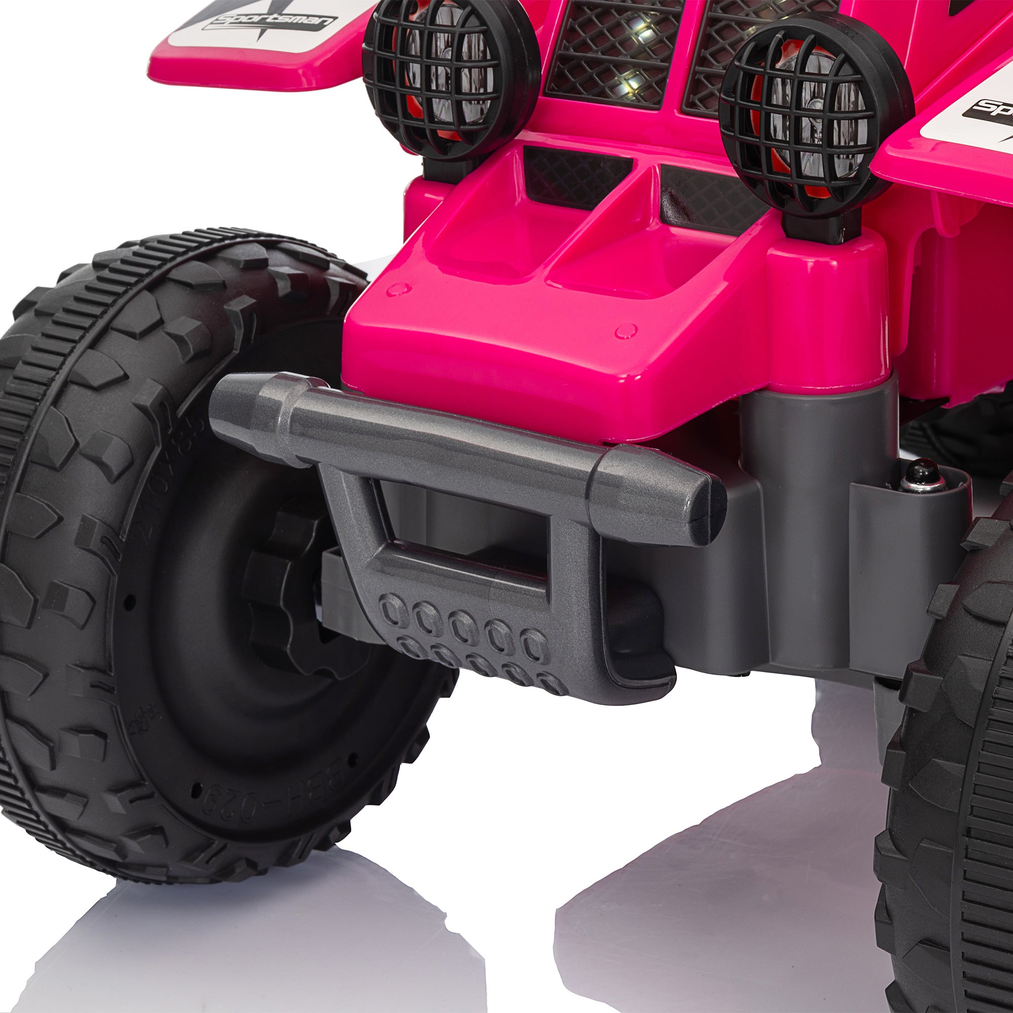 Kids Electric Quad Ride-On with Forward and Reverse Function, LED Lights, and Horn Electric Toy for 1.5-3 Year Olds Children 3 km/h Metal Pink