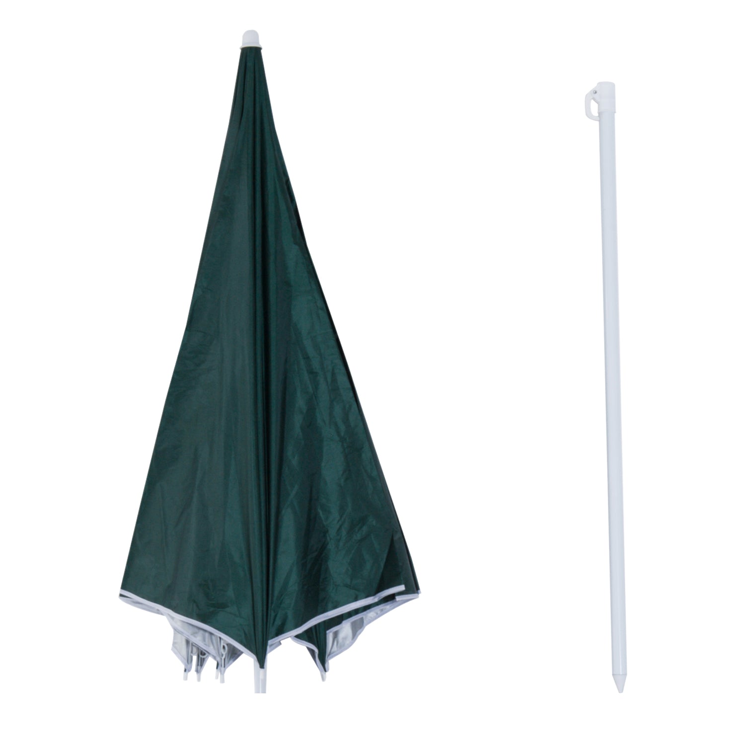 Sun Umbrella Beach Umbrella Sun Protection with Side Wall Beach Polyester Dark Green 2.2 x H2.2m