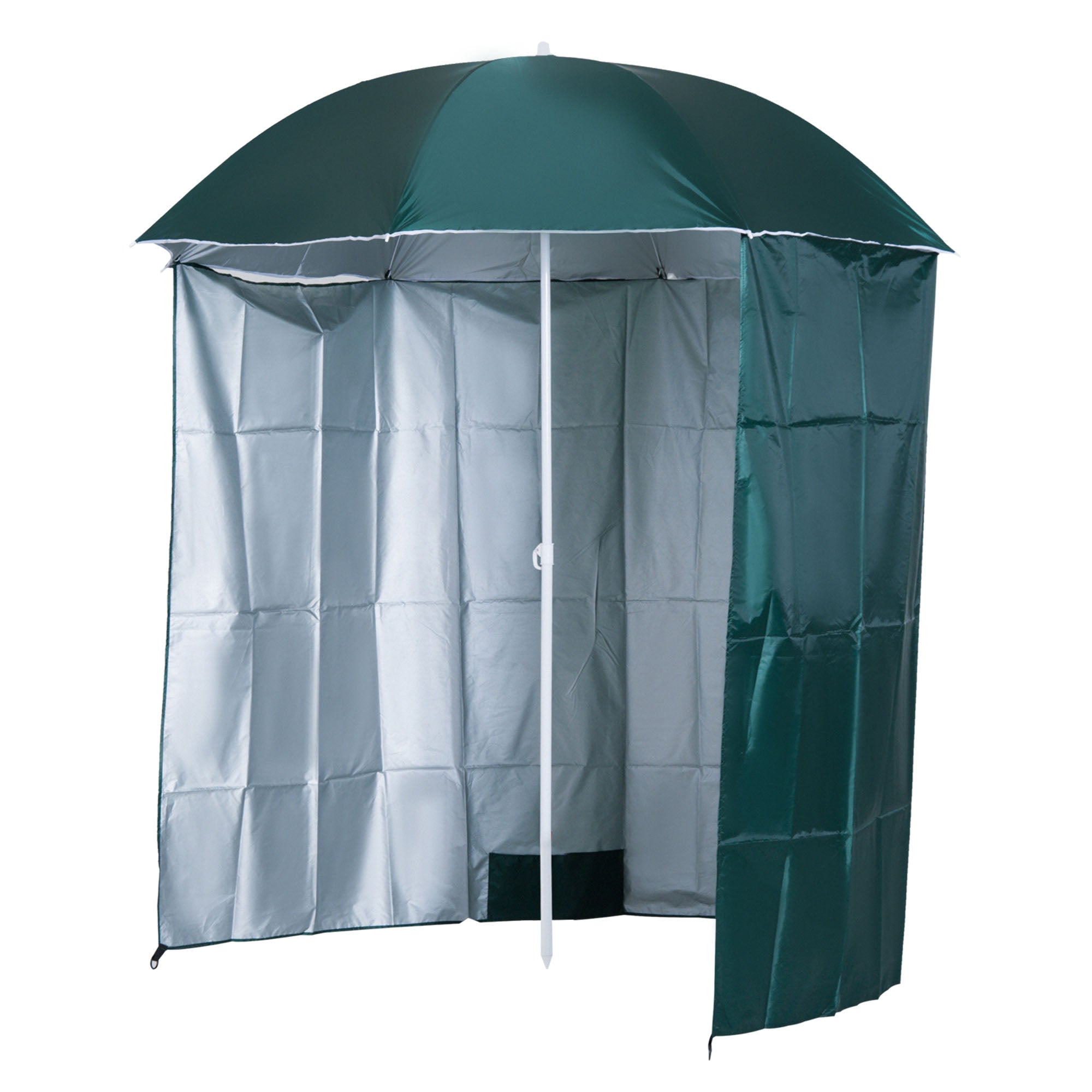 Sun Umbrella Beach Umbrella Sun Protection with Side Wall Beach Polyester Dark Green 2.2 x H2.2m