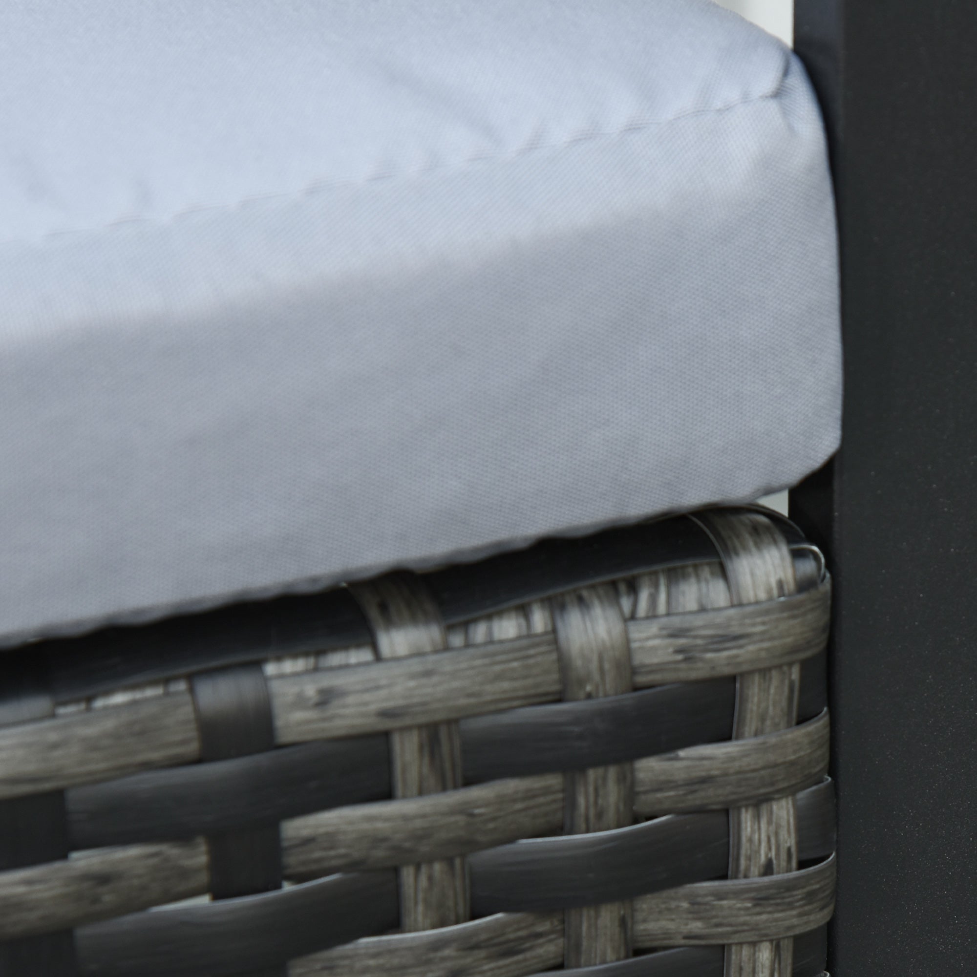 Polyrattan Garden Furniture Set, Outdoor Balcony Furniture for 2 Persons, 3-Piece Seating Group with 2 Chairs, Table Seat Cushion, Weatherproof Garden Furniture for Garden, Terrace Balcony, Gray