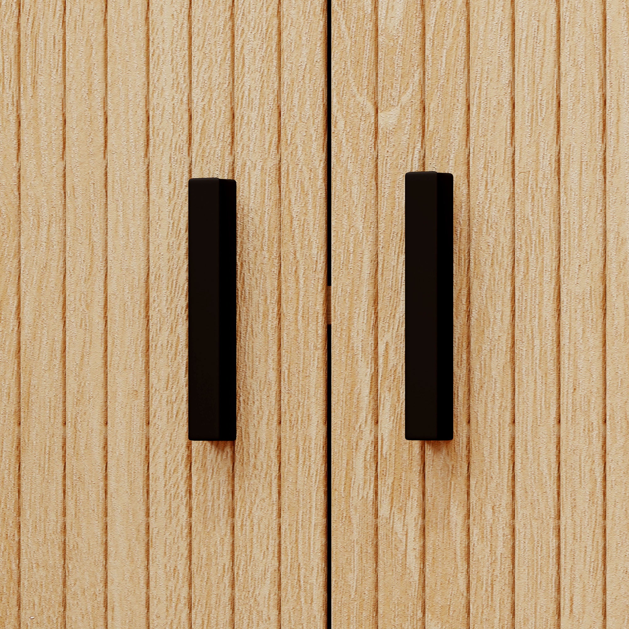 Pack of 2 Nightstands Bedside Tables with Sliding Doors 2 Shelves and Steel Legs Scandinavian Style for Living Room 48x40x48 cm Oak