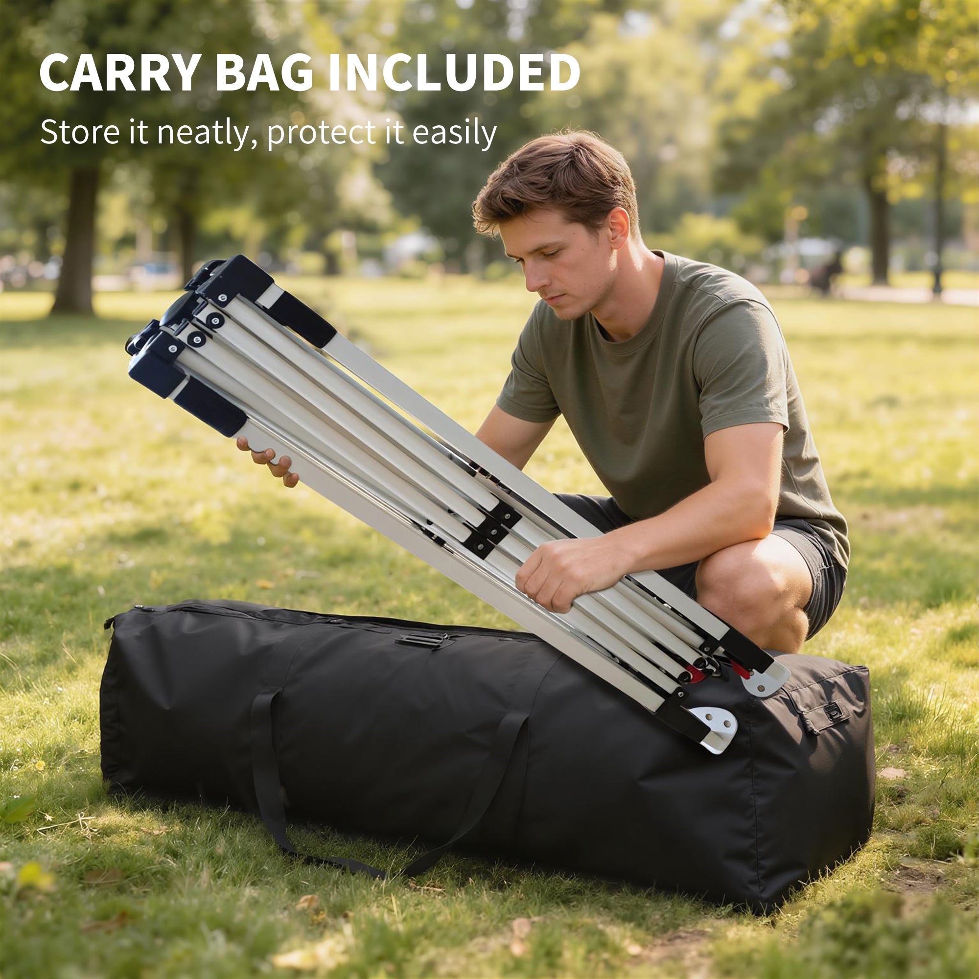 10' x 10' Waterproof Pop-Up Canopy — UV50+ Height-Adjustable Garden Gazebo with Carry Bag & Sandbags, White