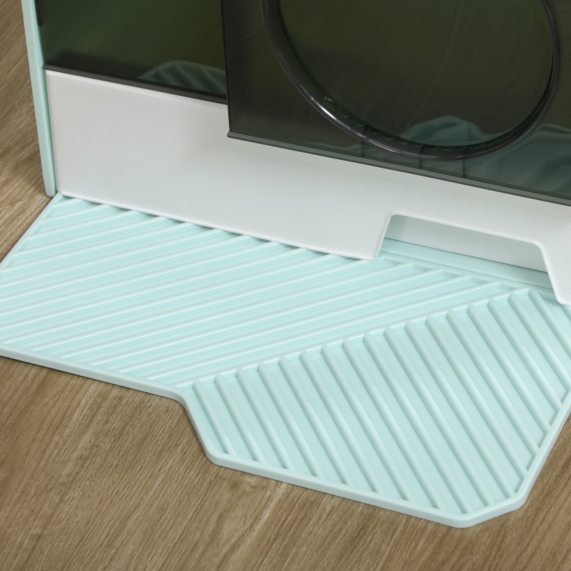 Cat Litter Box with Bottom Tray, Scoop, Filter, Hooded Toilet for Cats up to 8 kg, ABS, Plastic, Light Blue 47 x 45 x 42 cm