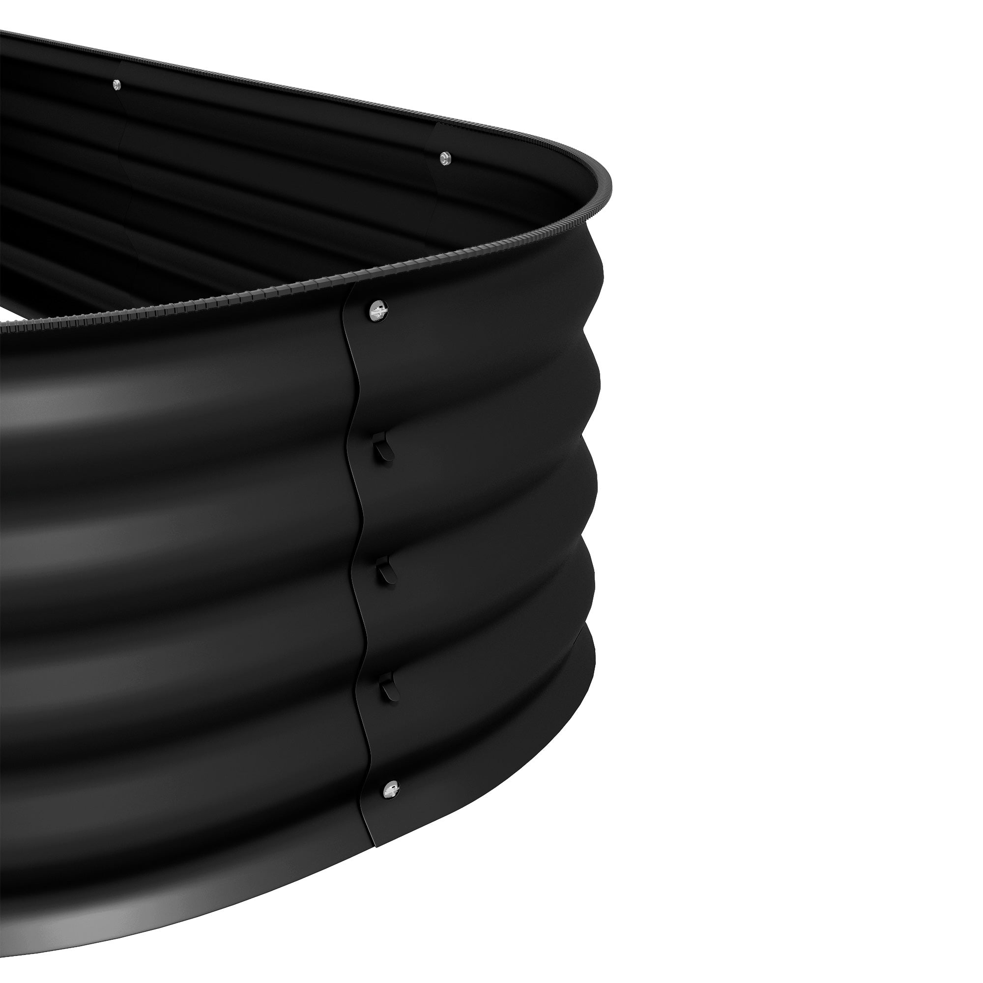 Modular Steel Raised Garden Bed Planter for Vegetables, Plants, Flowers - 240 x 62 x 30cm, Black