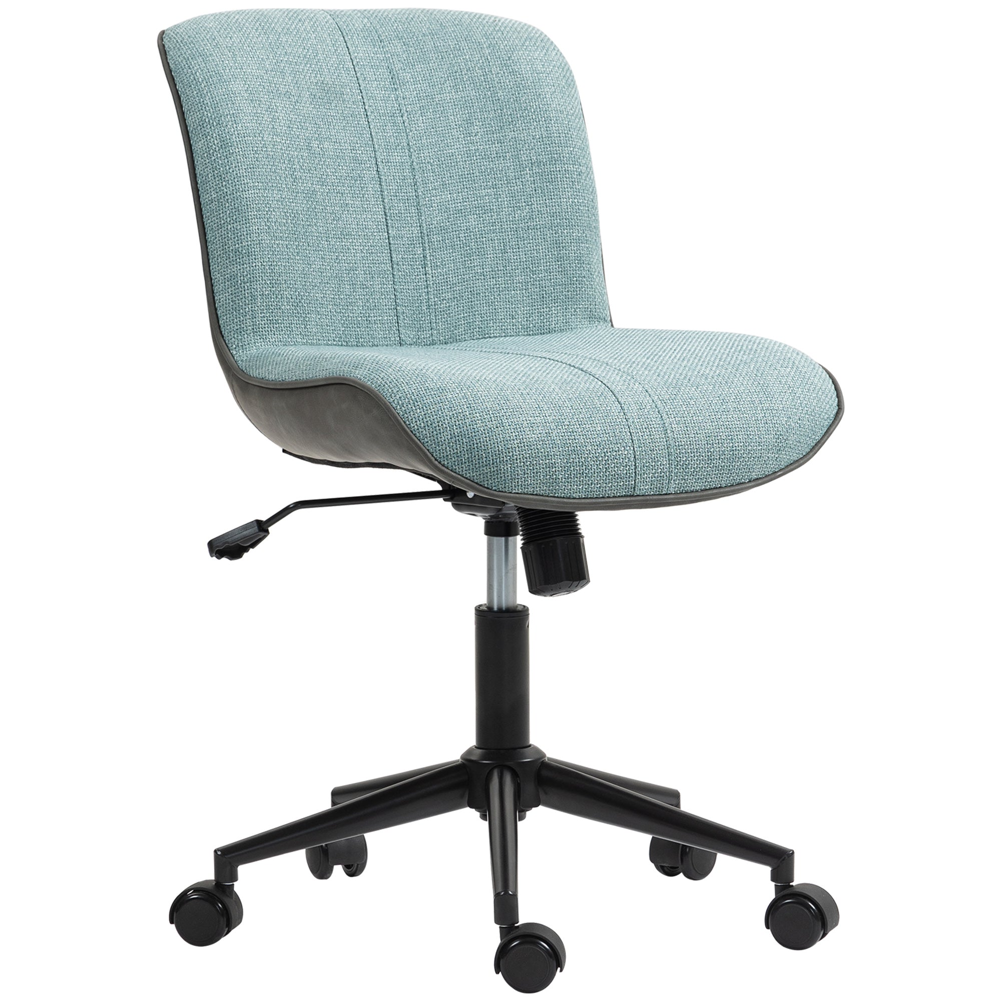 Office Chair Swivel Desk Chair, Ergonomic Armless Chair, Adjustable Height and Tilt, 120 kg Capacity, Green