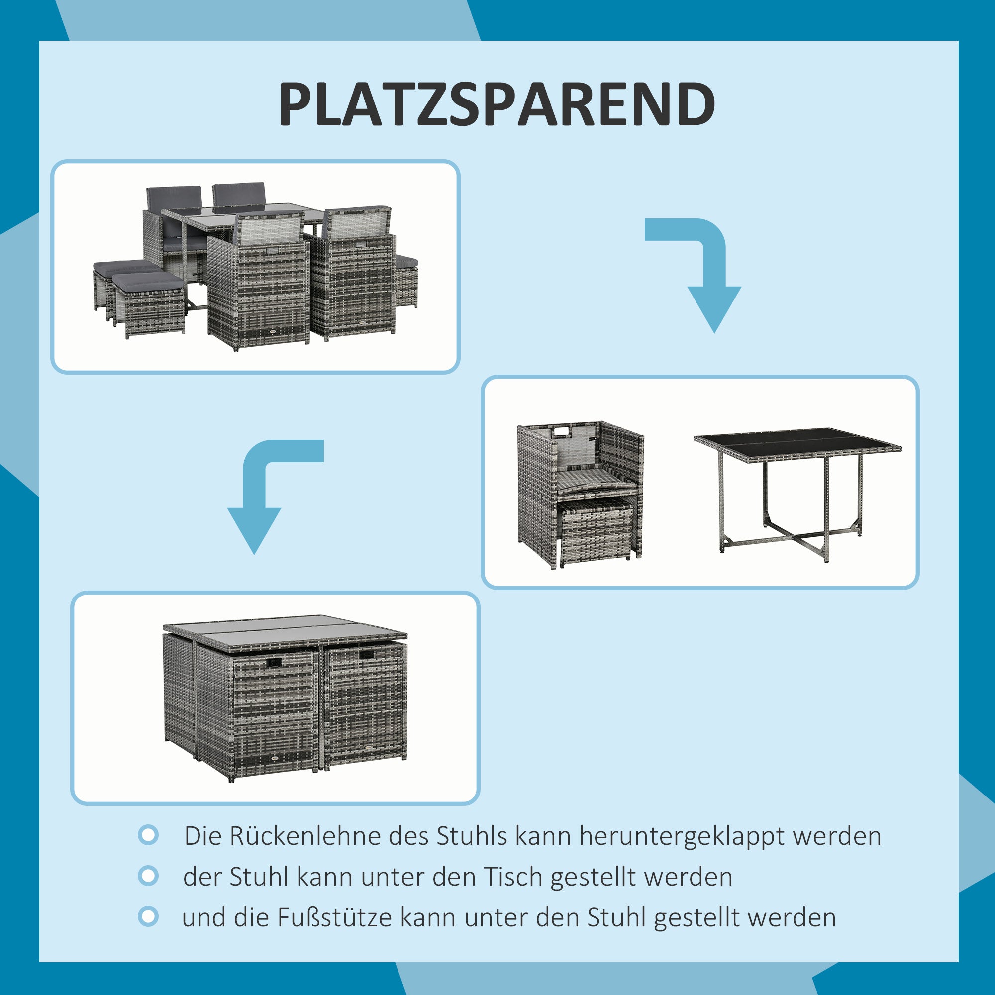 9 pcs Poly Rattan Garden Furniture Rattan Patio Set Dining Set incl. Cushions Black 109 x 109 x 72 cm