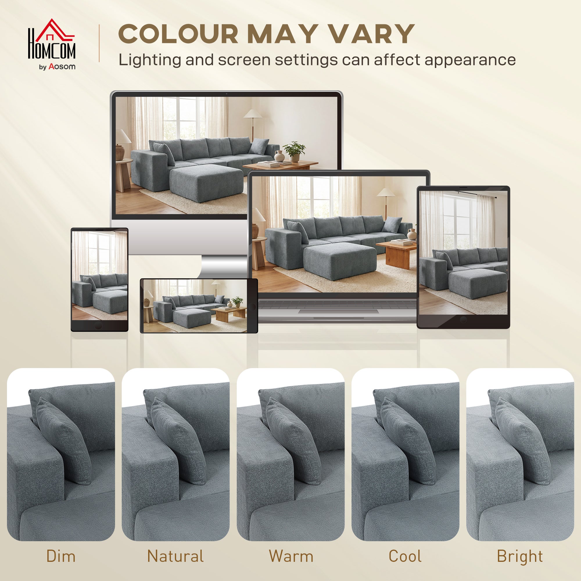 Corner Sectional Sofa with Sleeper Function, U-Shape 294 cm (115.7 in) — Deep Wide Seats, 4‑Seat Cloud Sectional with Throw Pillows, Linen-Look for Living Room, Dark Gray