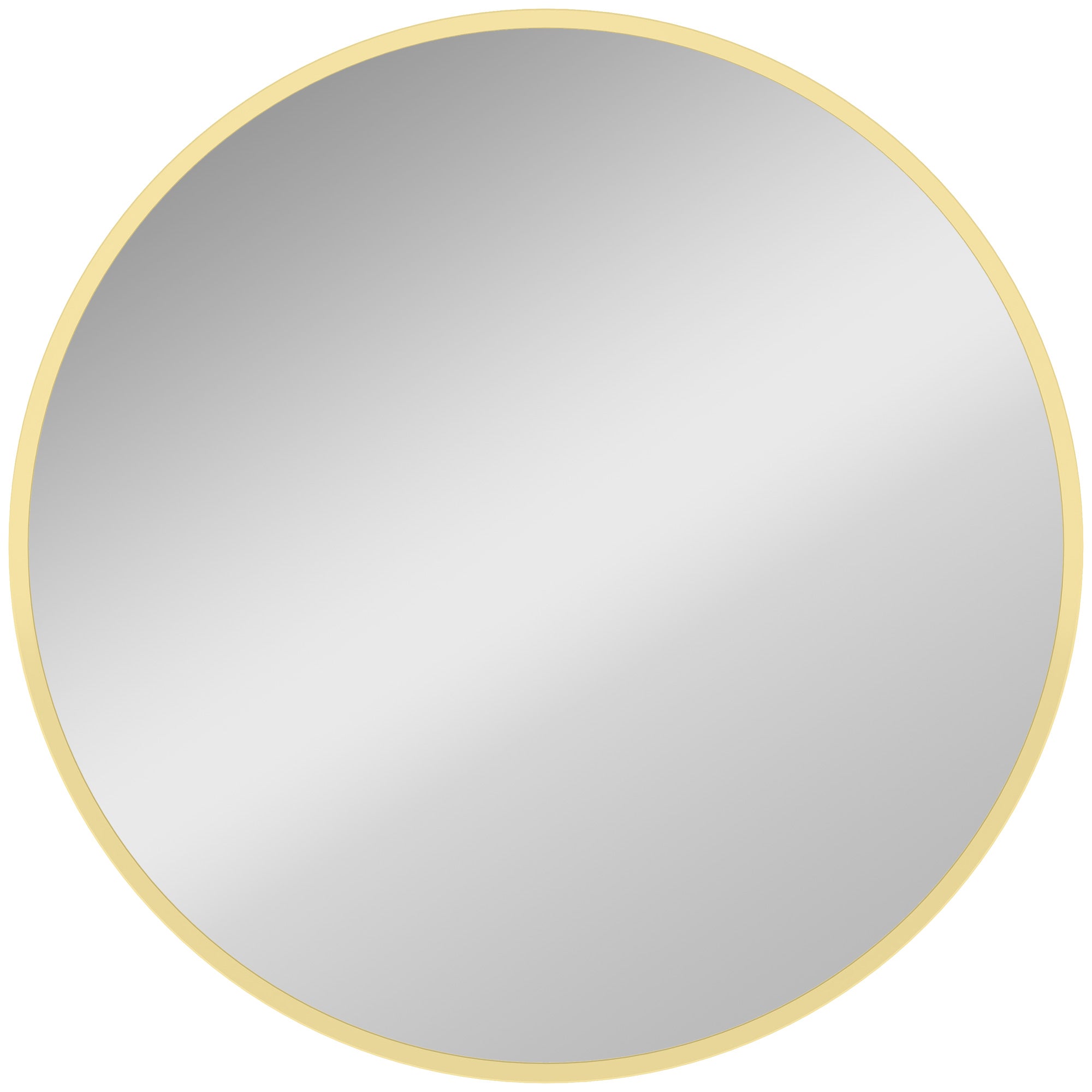 Round Wall Mirror, 24 in (61 cm) Diameter – Gold Aluminum Alloy Frame, Decorative Mirror for Bathroom, Living Room, Bedroom
