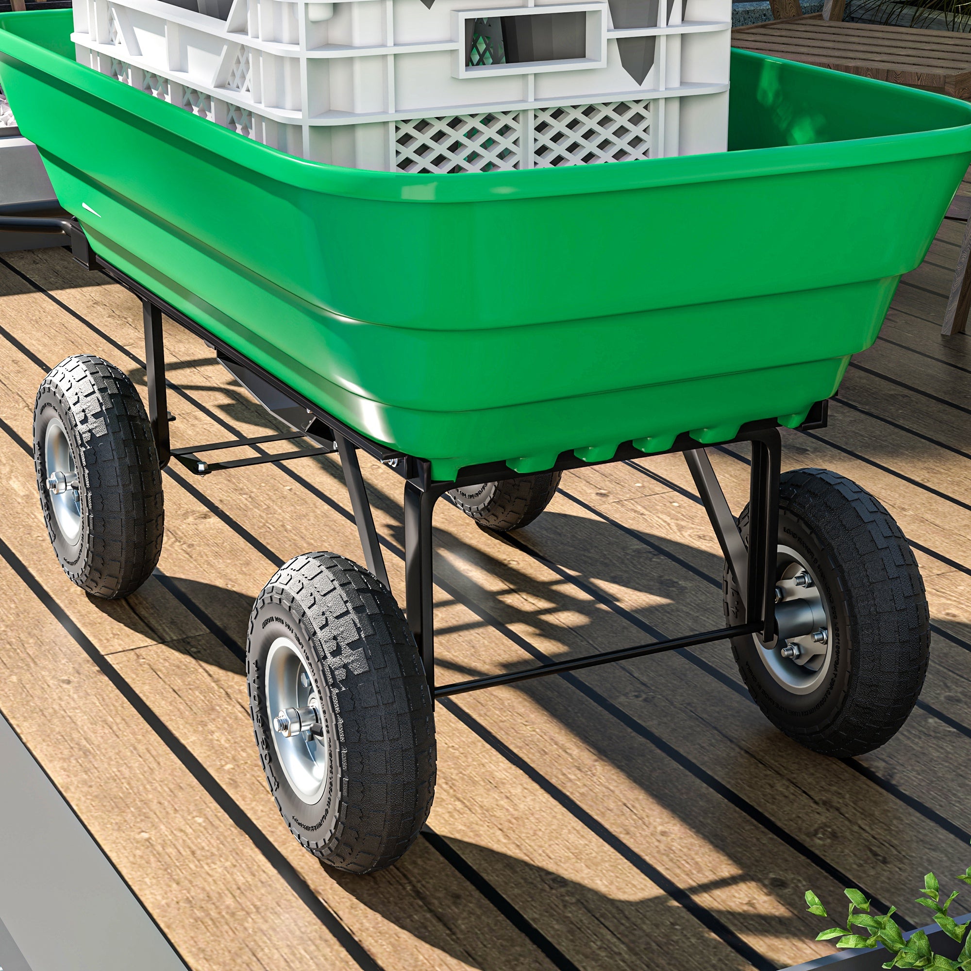 Set of 2 Replacement Rubber Wheels 255 mm with 16mm Bore for Garden Cart, Wheelbarrow, and Hand Truck