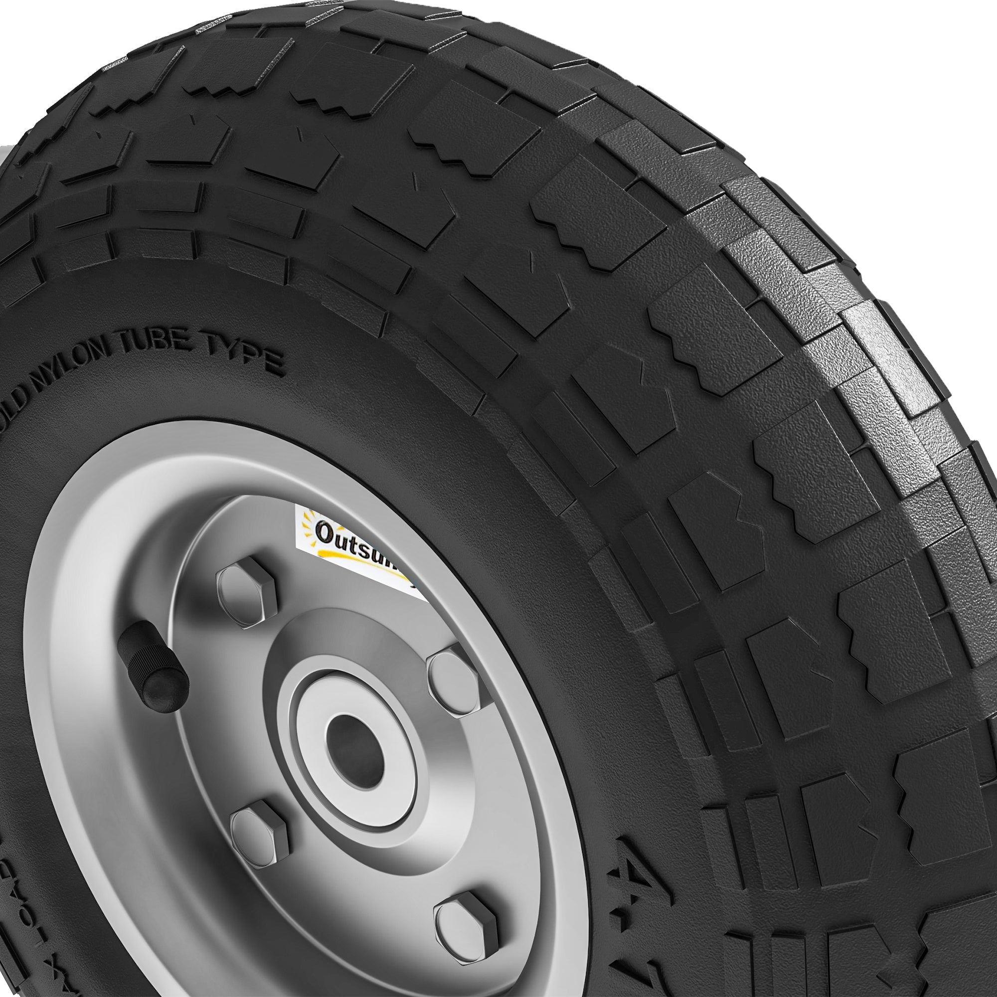 Set of 2 Replacement Rubber Wheels 255 mm with 16mm Bore for Garden Cart, Wheelbarrow, and Hand Truck