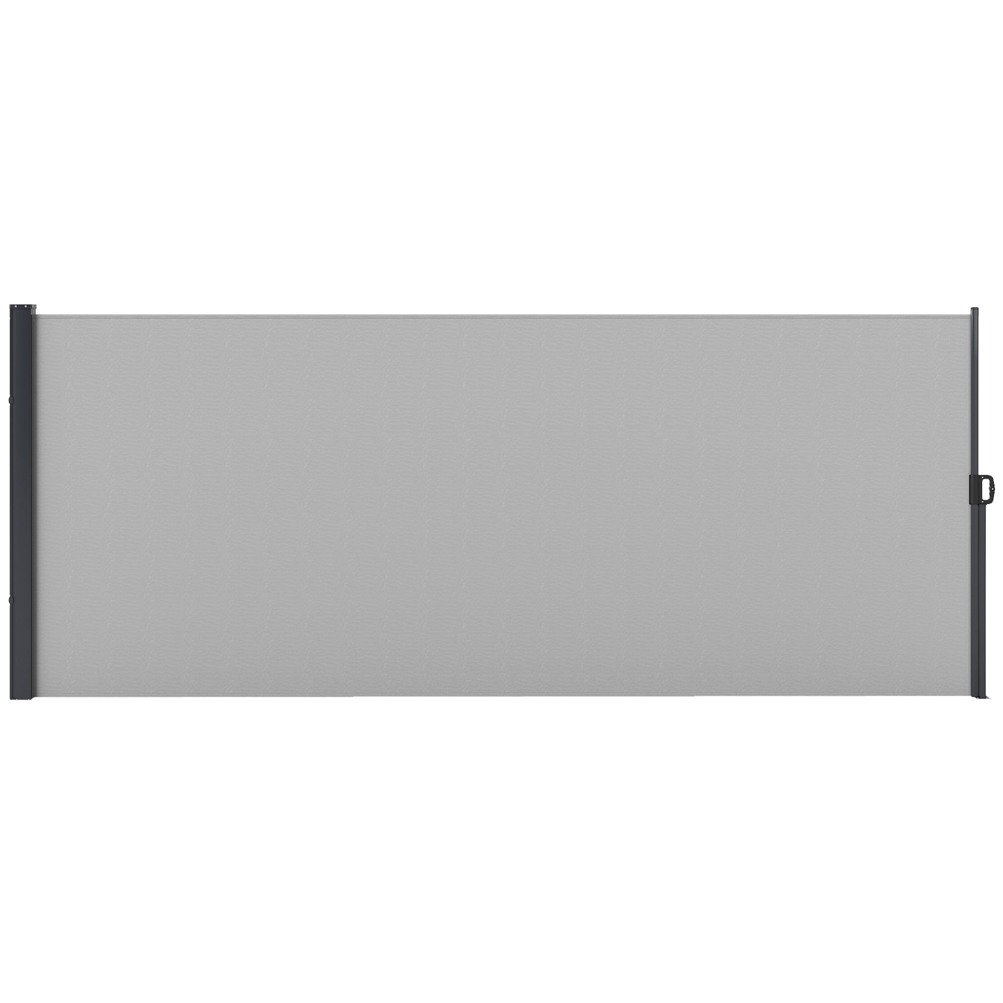 Retractable Garden Side Awning Windbreak Screen 4L x 1.60H m Aluminium Polyester UV-resistant High density 180 g/m² Light Grey