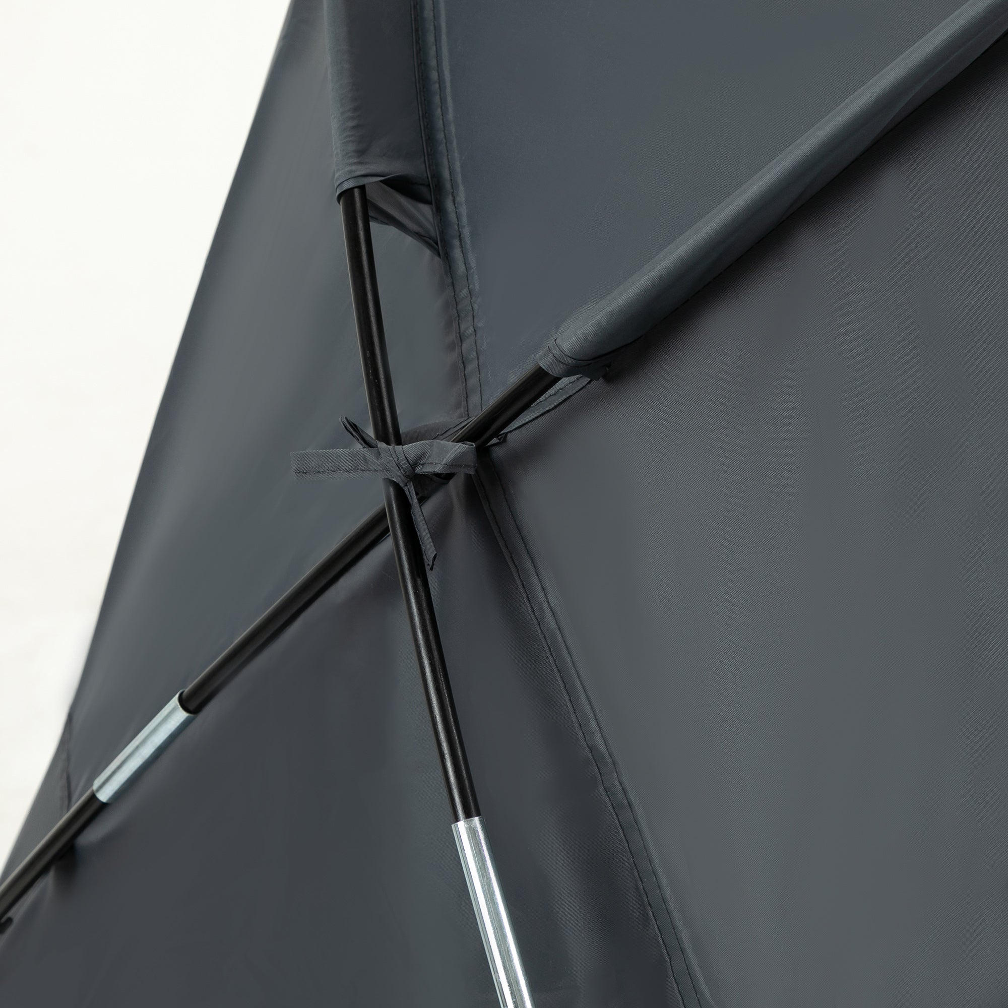 Camping Bed with Tent Elevated Camp Bed for 1 Person Dome Tent with Air Mattress incl. Carrying Bag Gray 200 x 86 x 147 cm