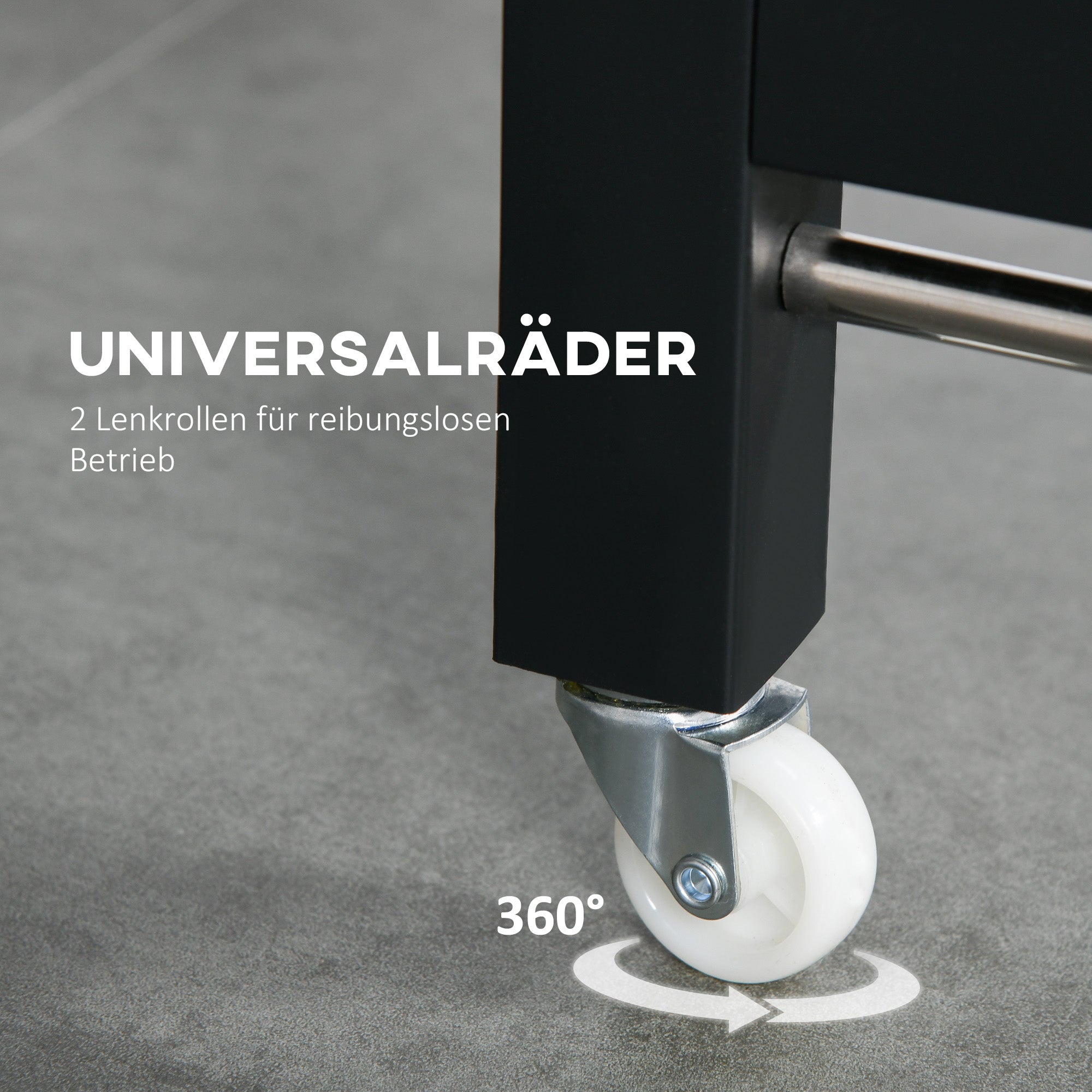 Extendable Folding Dining Table Rectangular Kitchen Table for 4-6 People with Casters, Dining Table made of Metal 118 x 70 x 76.5 cm Brown