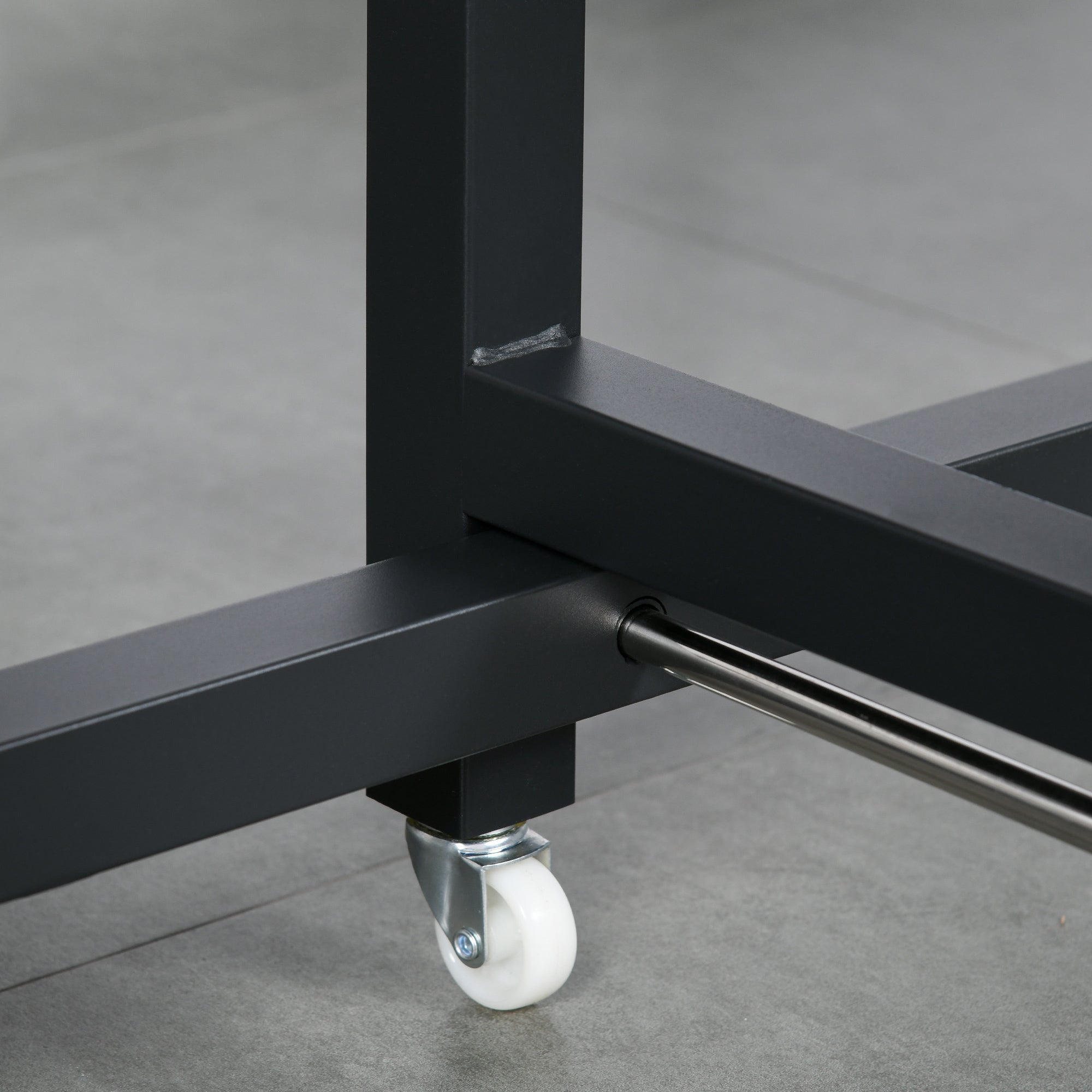 Extendable Folding Dining Table Rectangular Kitchen Table for 4-6 People with Casters, Dining Table made of Metal 118 x 70 x 76.5 cm Brown