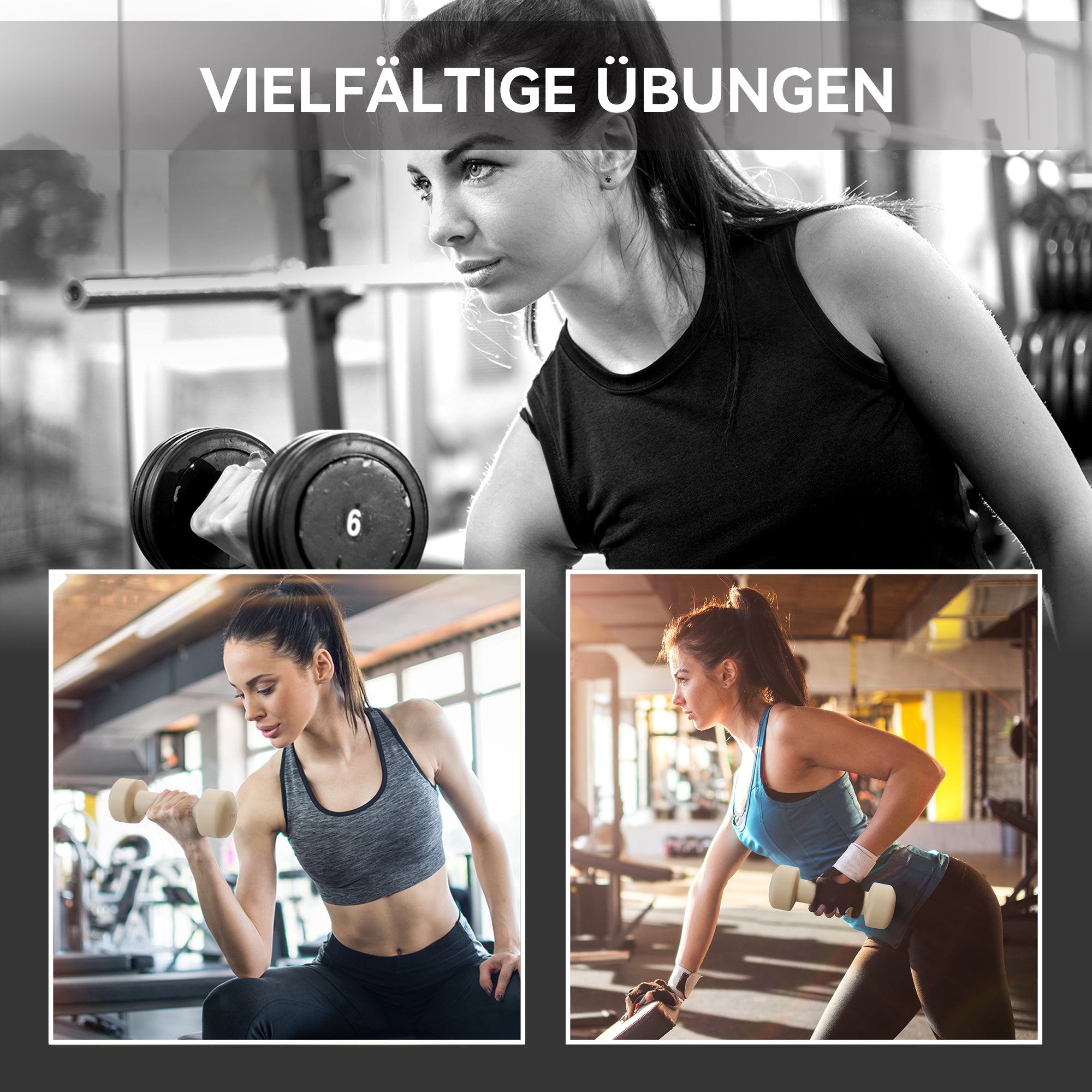 Dumbbell Set — 4 Pairs (0.5–2 kg each), Cast Iron Hex Dumbbells with Carry Case