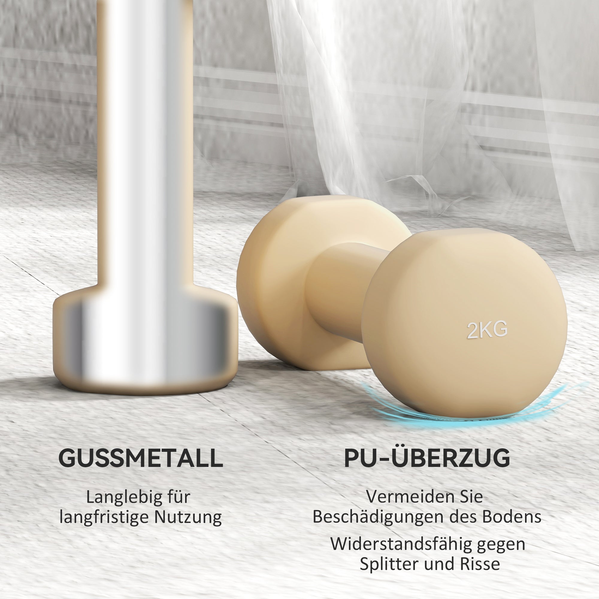 Dumbbell Set — 4 Pairs (0.5–2 kg each), Cast Iron Hex Dumbbells with Carry Case