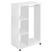 Wardrobe Closet with Wheels Clothes Rack with Open Shelves Organizer for Hanging Clothes in Bedroom 80x40x128cm White