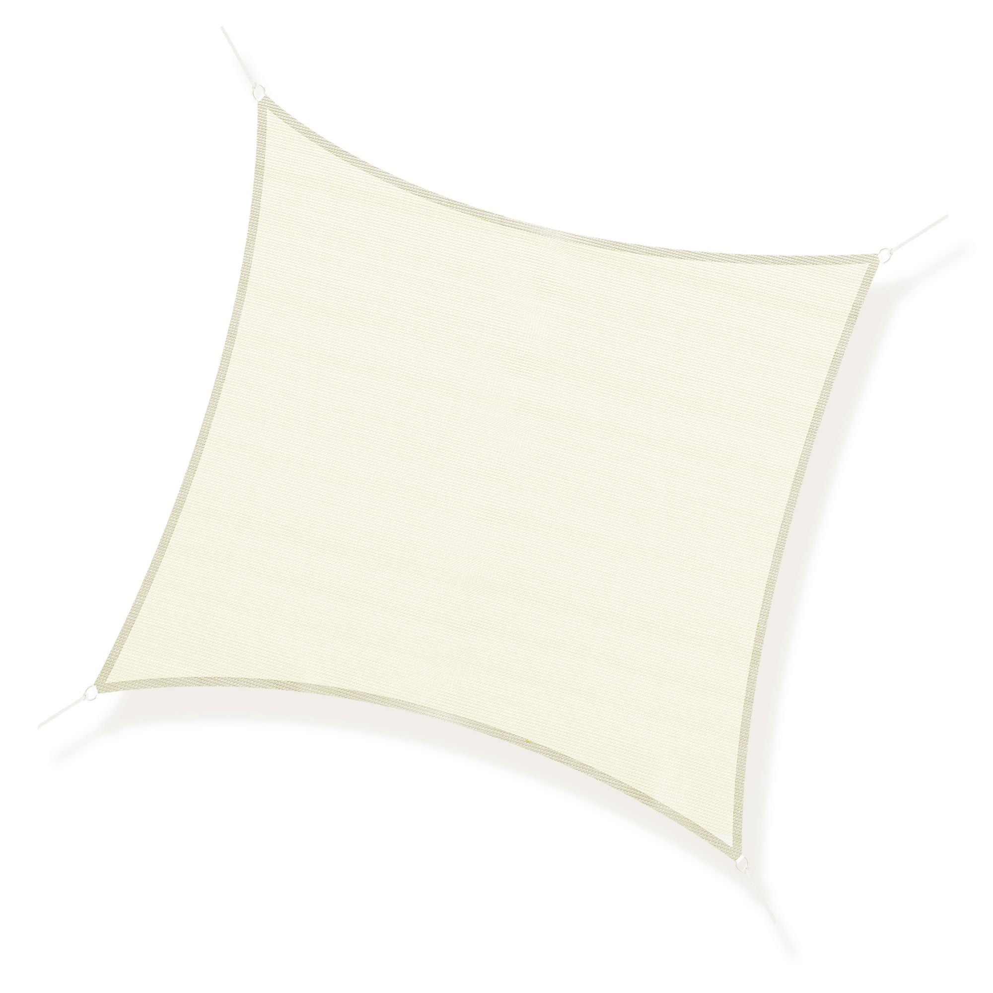 Rectangular Shade Sail 3 x 3 m High-Density Polyethylene UV Protection With Storage Bag - Cream