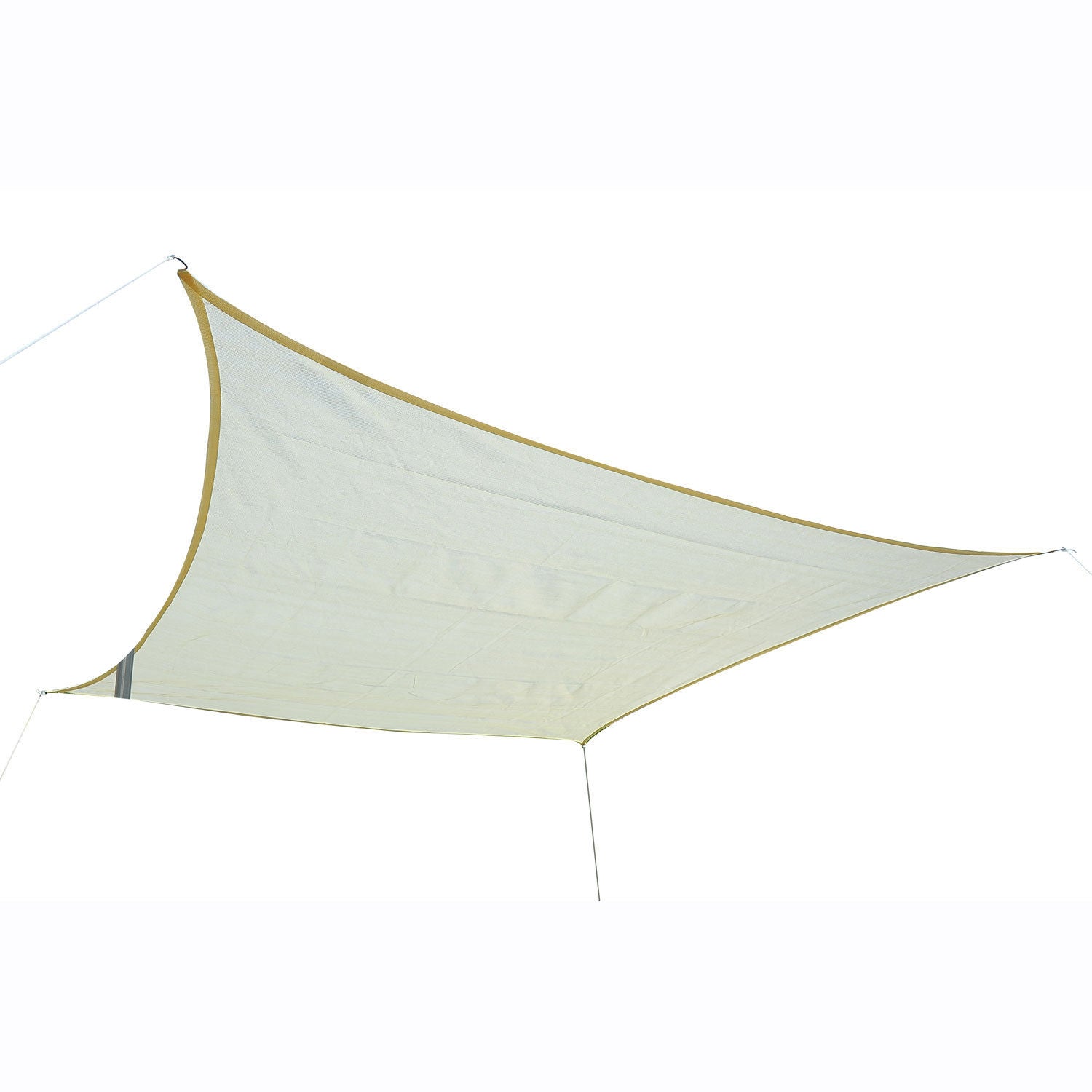 Rectangular Shade Sail 3 x 3 m High-Density Polyethylene UV Protection With Storage Bag - Cream