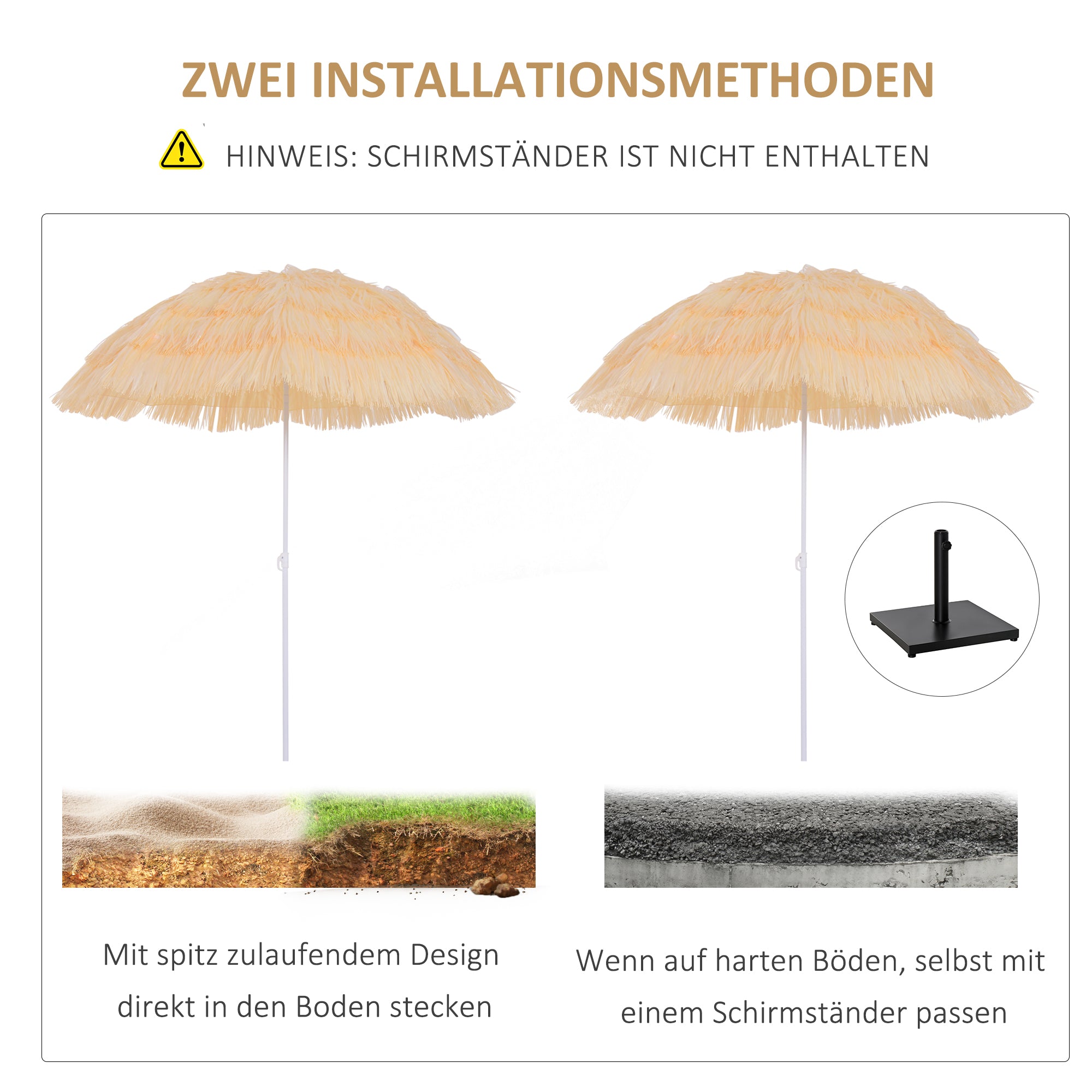 Sun Umbrella Beach Ø160cm Windproof Stable Beach Umbrella Height Adjustable and Tiltable UV Protection Stormproof Balcony Umbrella Folding Garden Umbrella for Travel, Beach, Balcony Beige