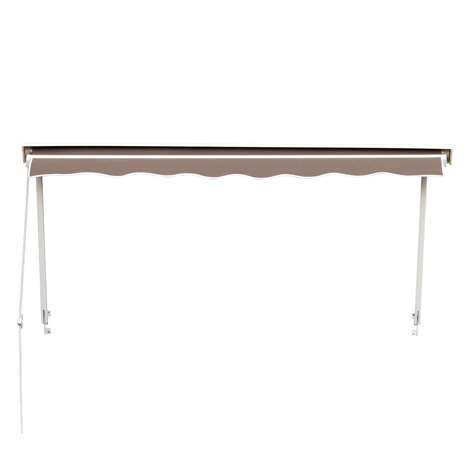 Manual Awning Adjustable Tilt Aluminum Waterproof Polyester 70L x 180W cm Light Taupe