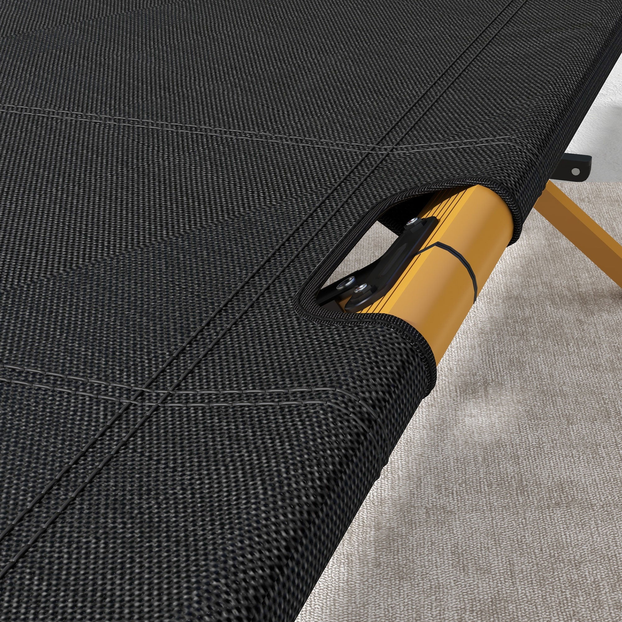 Sun Lounger, Garden Lounger, Foldable Sunbed with Side Pocket, Relaxing Lounger, for Garden, Balcony, Oxford, Black, 196 x 64 x 45 cm