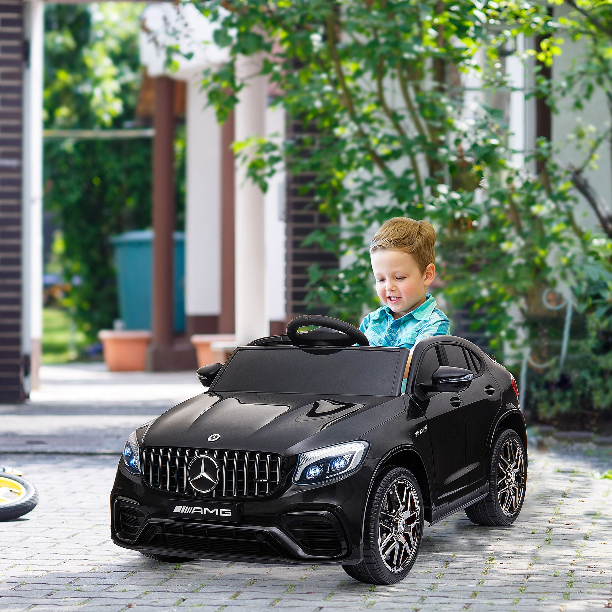Kids Vehicle 12V Mercedes-Benz AMG GLC63S COUPE Licensed Electric Car with Remote Control Seat Belt 2 x 35W Motors MP337-60 Months Black 115 x 70 x 55 cm