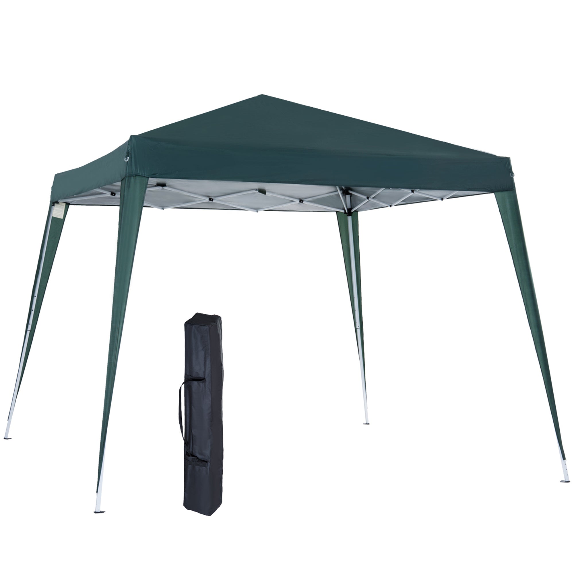 Folding Pavilion 2.4x2.4m Gazebo Foldable Tent with UV Protection, Party Tent incl. Carry Bag for Garden, Balcony, Steel Green