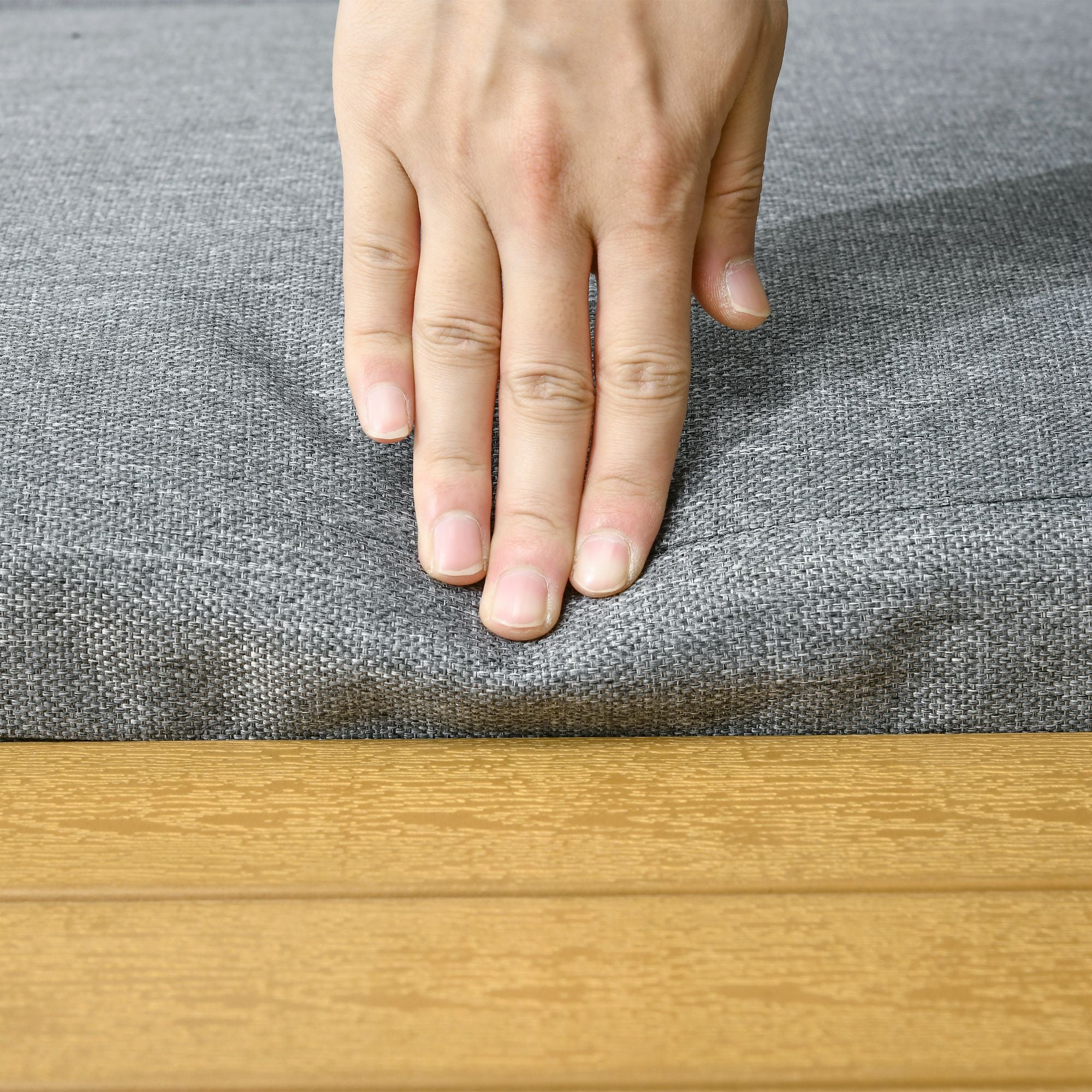 3 Piece Garden Furniture Set, Balcony Furniture with Seat Cushions, Garden Lounge Set with Corner Sofa, Double Sofa, Coffee Table, for Patio, Balcony, Aluminum, Dark Gray+Nature