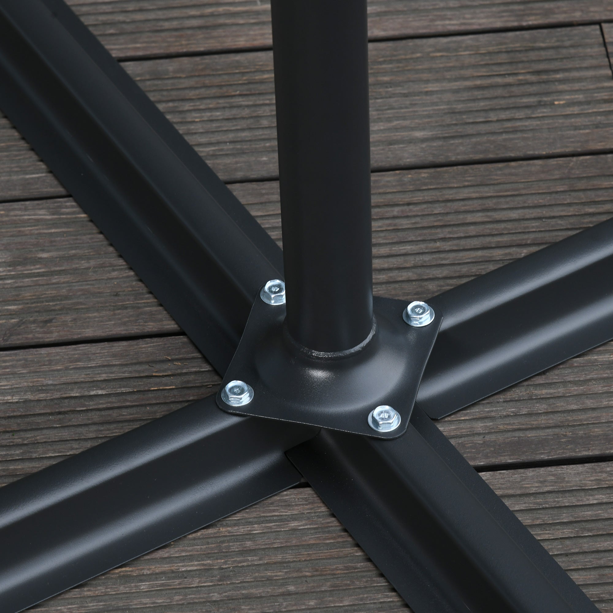 Cantilever Umbrella Ø300 cm Tiltable Sun Umbrella with UV Protection Crank Umbrella with Stand, Crank Device, Market Umbrella Garden Umbrella Sun Protection for Balcony Garden Terrace Black