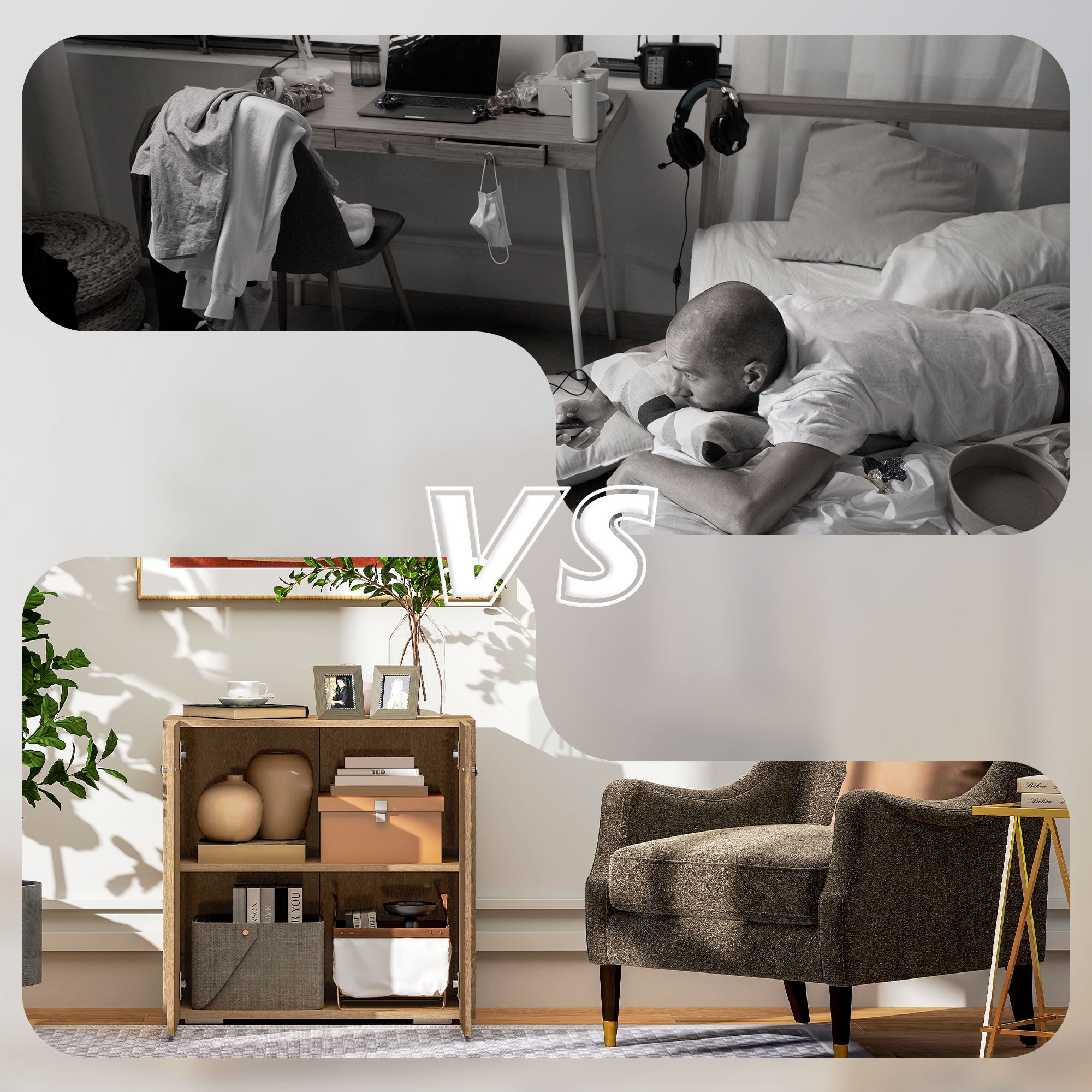 Living Room Sideboard with 2 Doors Storage Cabinet with 2 Shelves for Books Clothes Toys Modern Style 70x39x70 cm Natural Wood