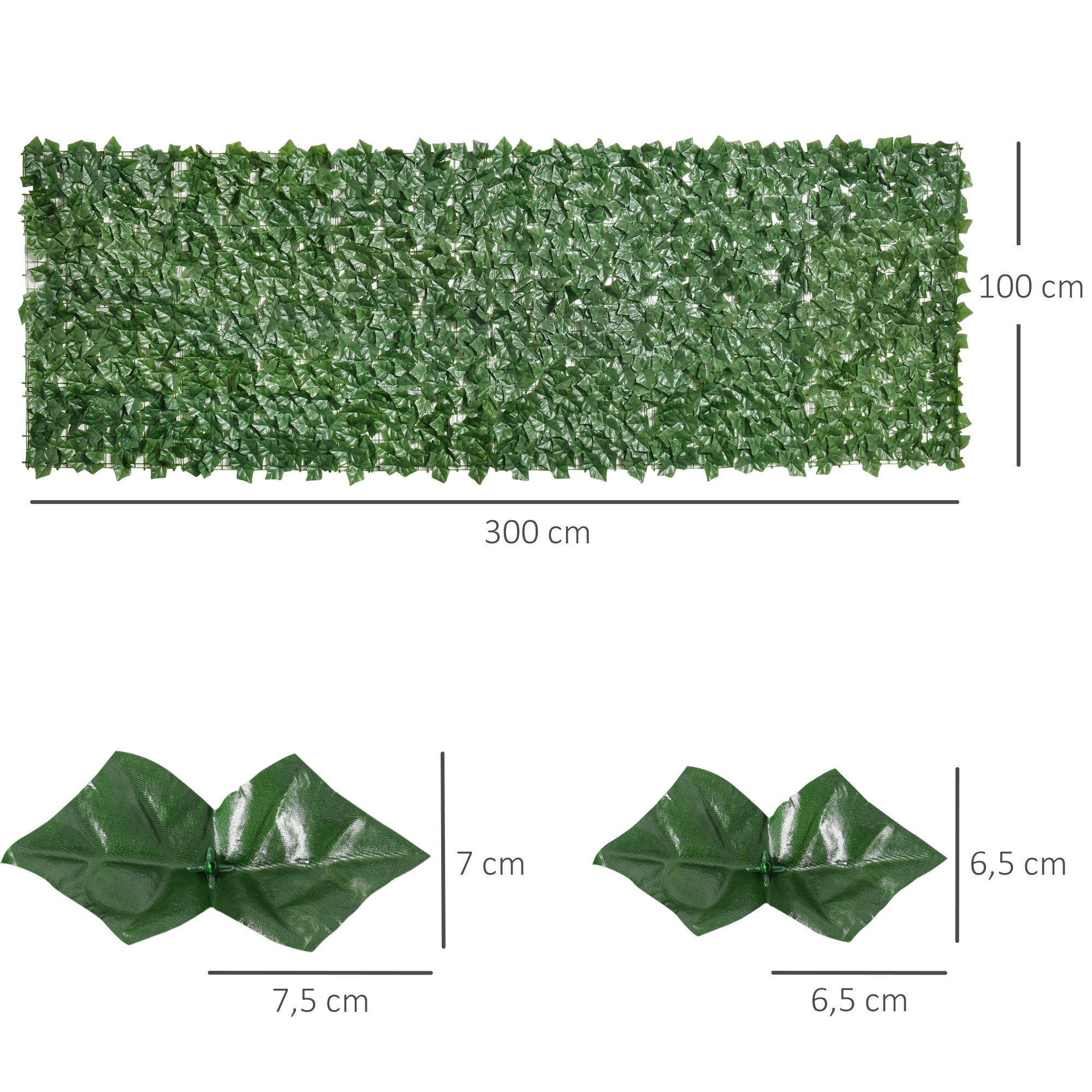 Artificial Hedge Privacy Screen, UV Protected Privacy Screen, Green Balcony Privacy Screen, Fence Privacy Screen with Leaves, Hedge Fence, Wall Artificial 300 x 100 cm for Garden Wedding