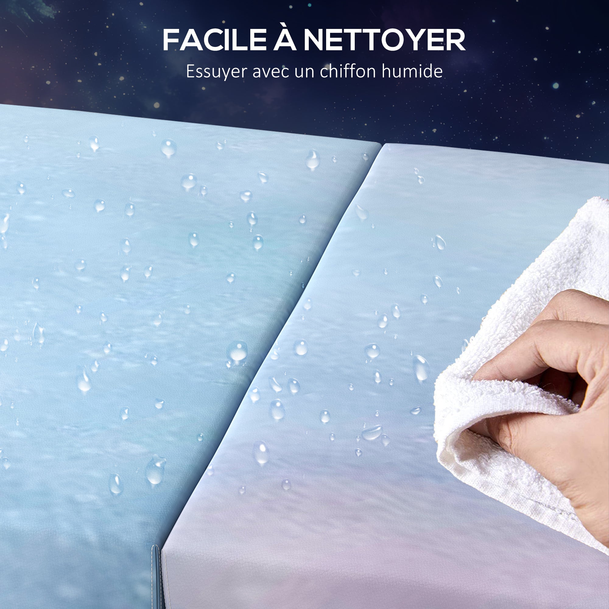 Folding Gymnastics Mat, Thick Gymnastics Mat, 180 x 60 x 5 cm, with Handle, Floor Mat for Yoga, Sport, Fitness, Pilates, Synthetic Cover, Blue