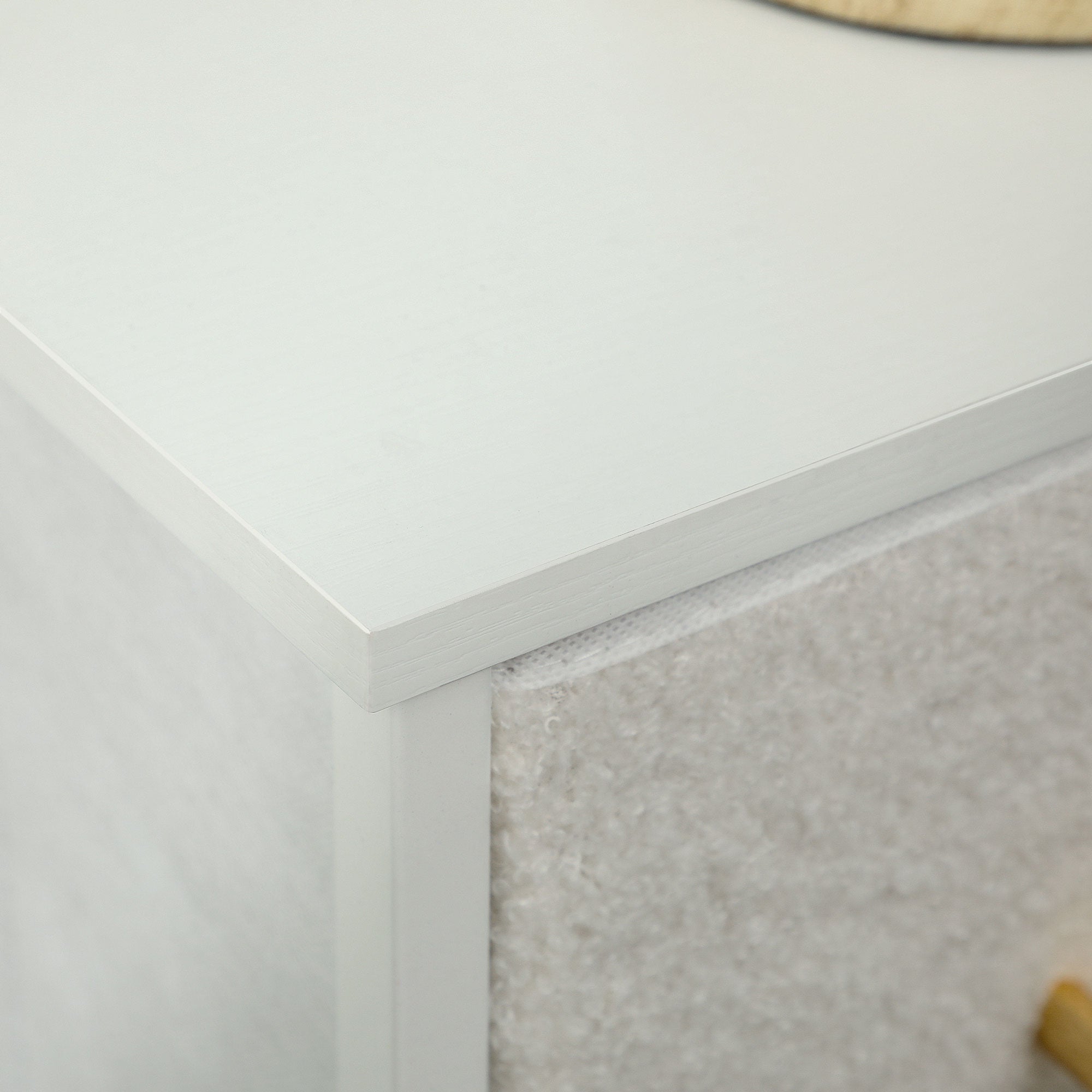 Chest of Drawers Sideboard with 9 Fabric Drawers, Drawer Cabinet with Worktop, Handle, Storage Cabinet for Living Room, Bedroom, Cream White