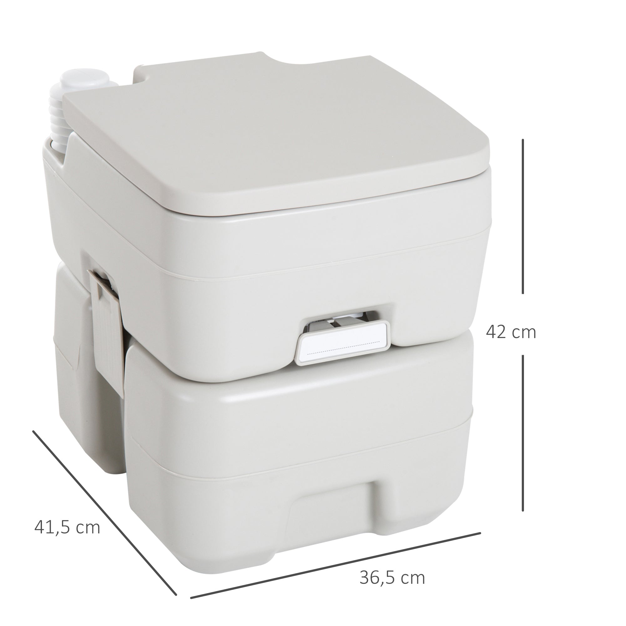 Portable Chemical Toilet Mobile Bathroom WC 20L with Removable Wastewater Tank and Water Tank for Camping Travel Elderly Caravan Boat with Flush Load 147 kg 41.5x36.5x42 cm HDPE
