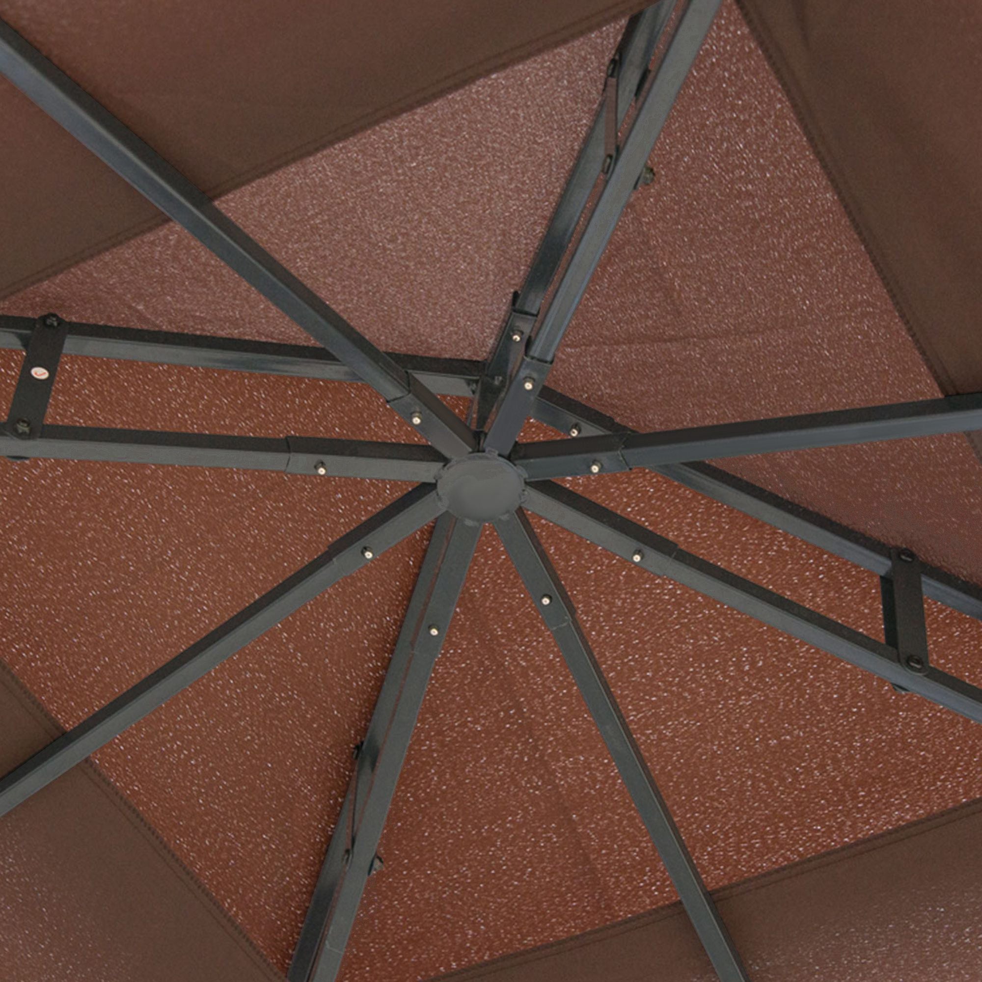 Pavilion Garden Pavilion with Mosquito Net Side Panels, Party Tent with Double Roof, Garden Gazebo Marquee 2.97x2.97m