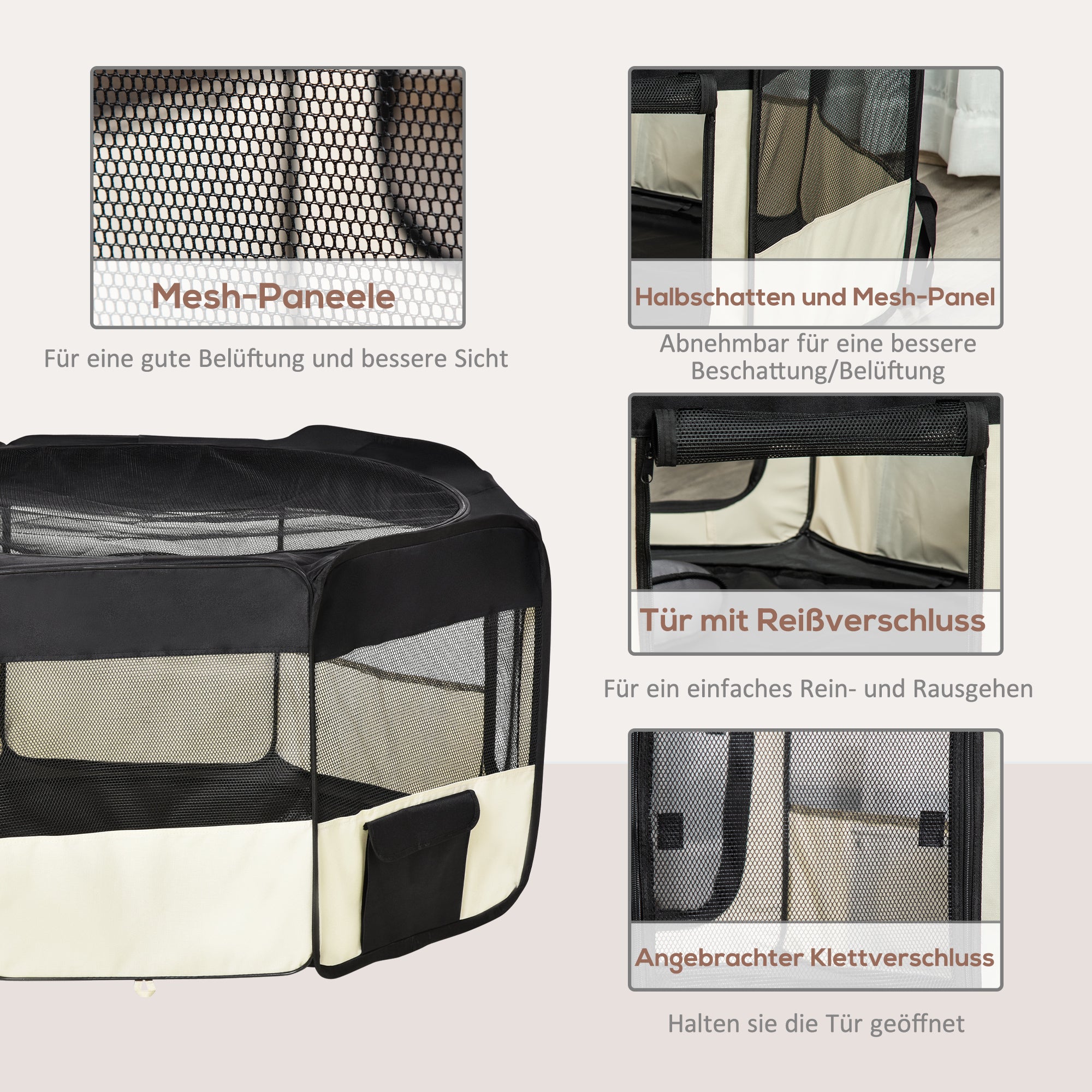 Puppy Playpen Pet Exercise Pen Playpen Puppy Fence Puppy Playpen Dog Playpen 600D Oxford Ø120 x H58 cm