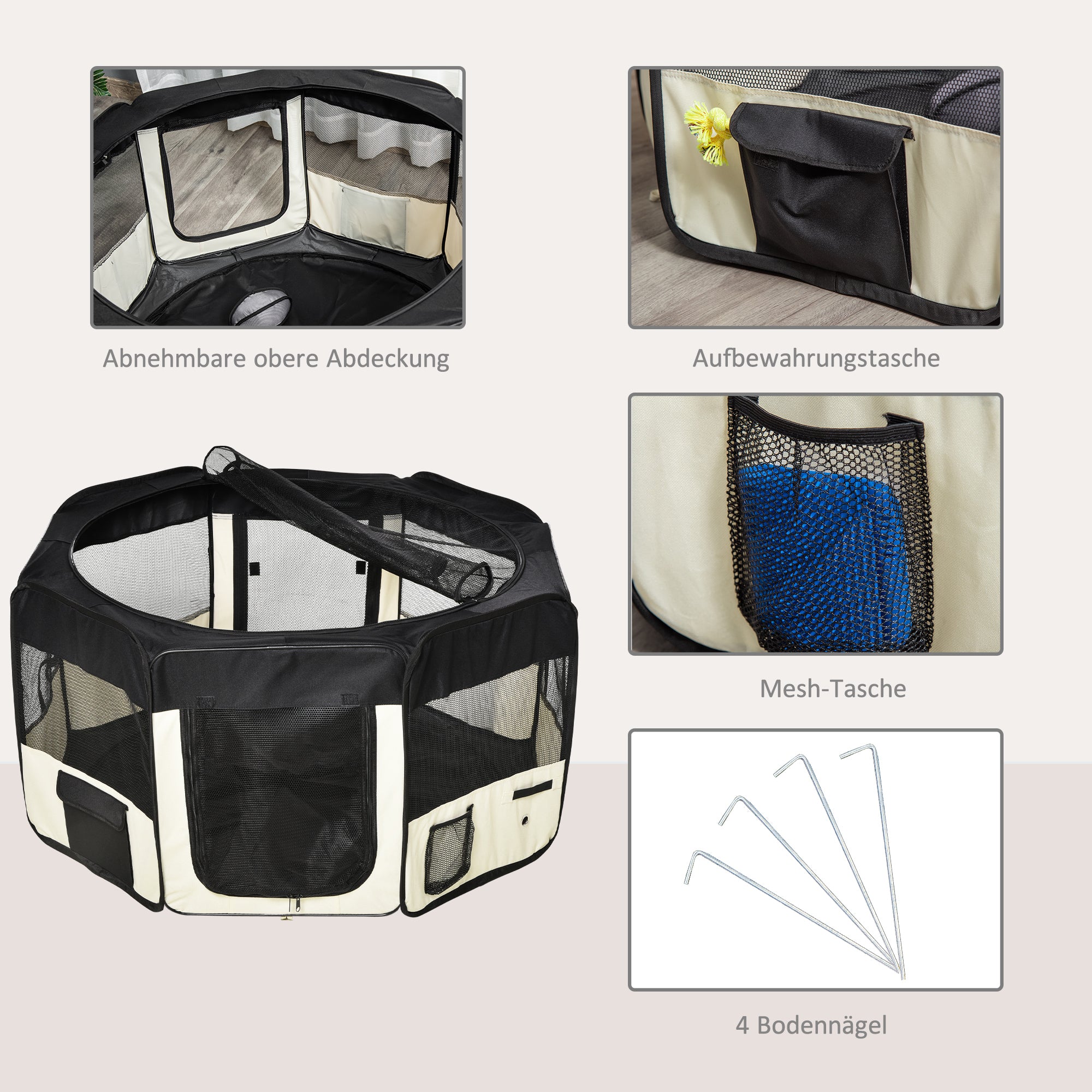 Puppy Playpen Pet Exercise Pen Playpen Puppy Fence Puppy Playpen Dog Playpen 600D Oxford Ø120 x H58 cm