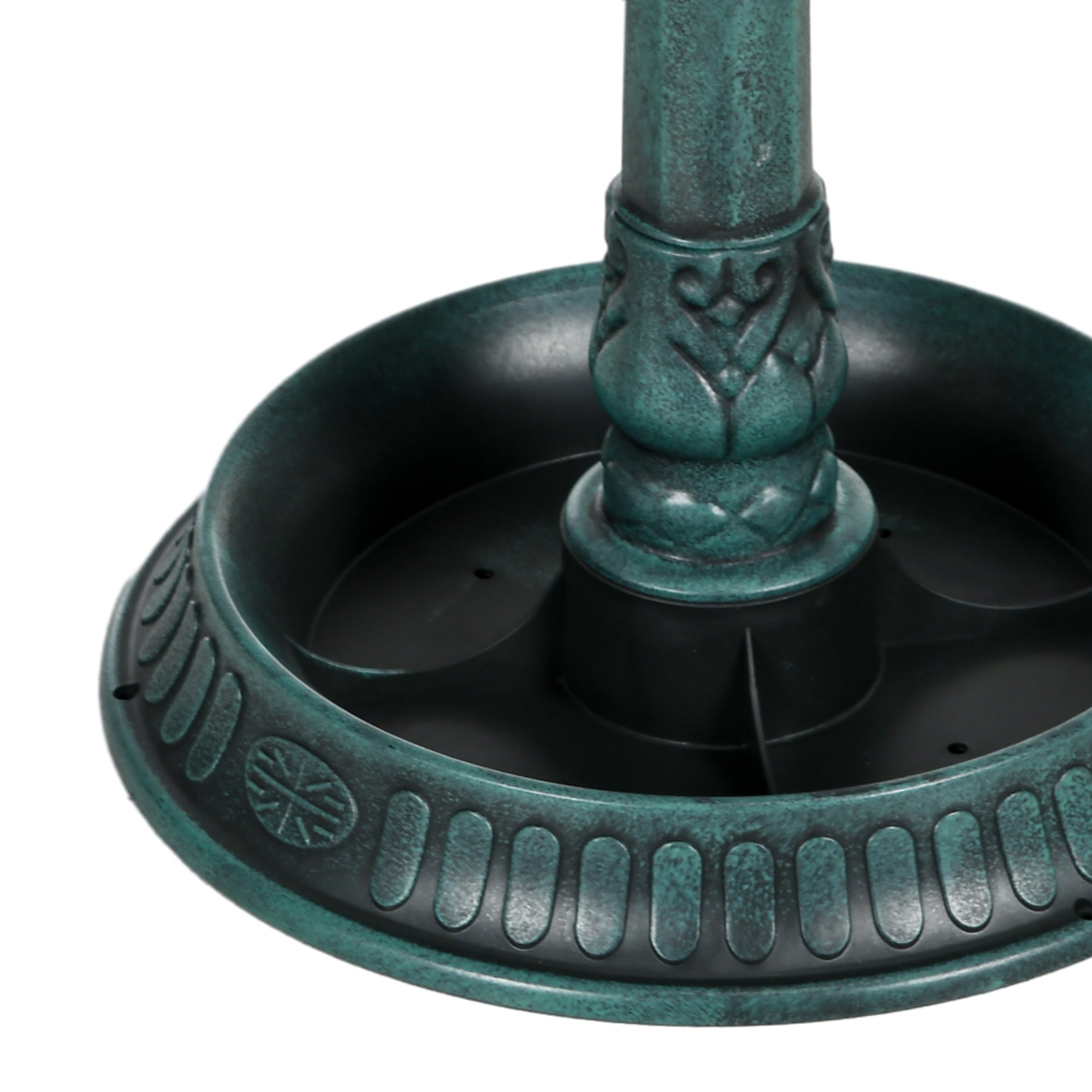 Standing Bird Bath, Plastic Bird Bath, Frost-Proof Bird Basin, Winter-Proof Watering Hole for Wild Birds, Water Tray, Watering Spot for Garden Patio 49.5 x 38 x 81 cm, Dark Green