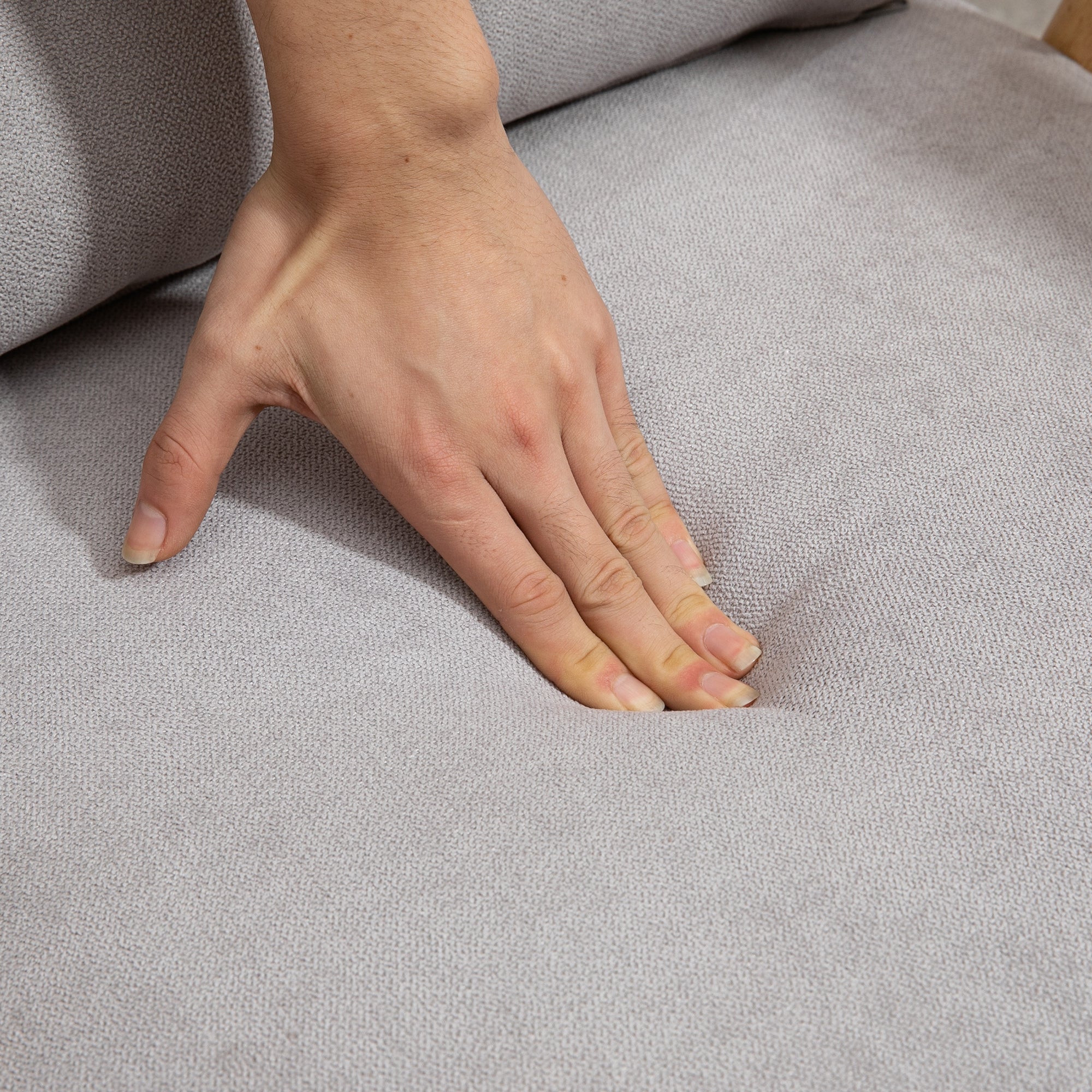 Modern Armchair with Velvet Upholstery and Wood Frame, Bedroom and Living Room Armchair with Extra Pillow, 68x75x78cm, Gray