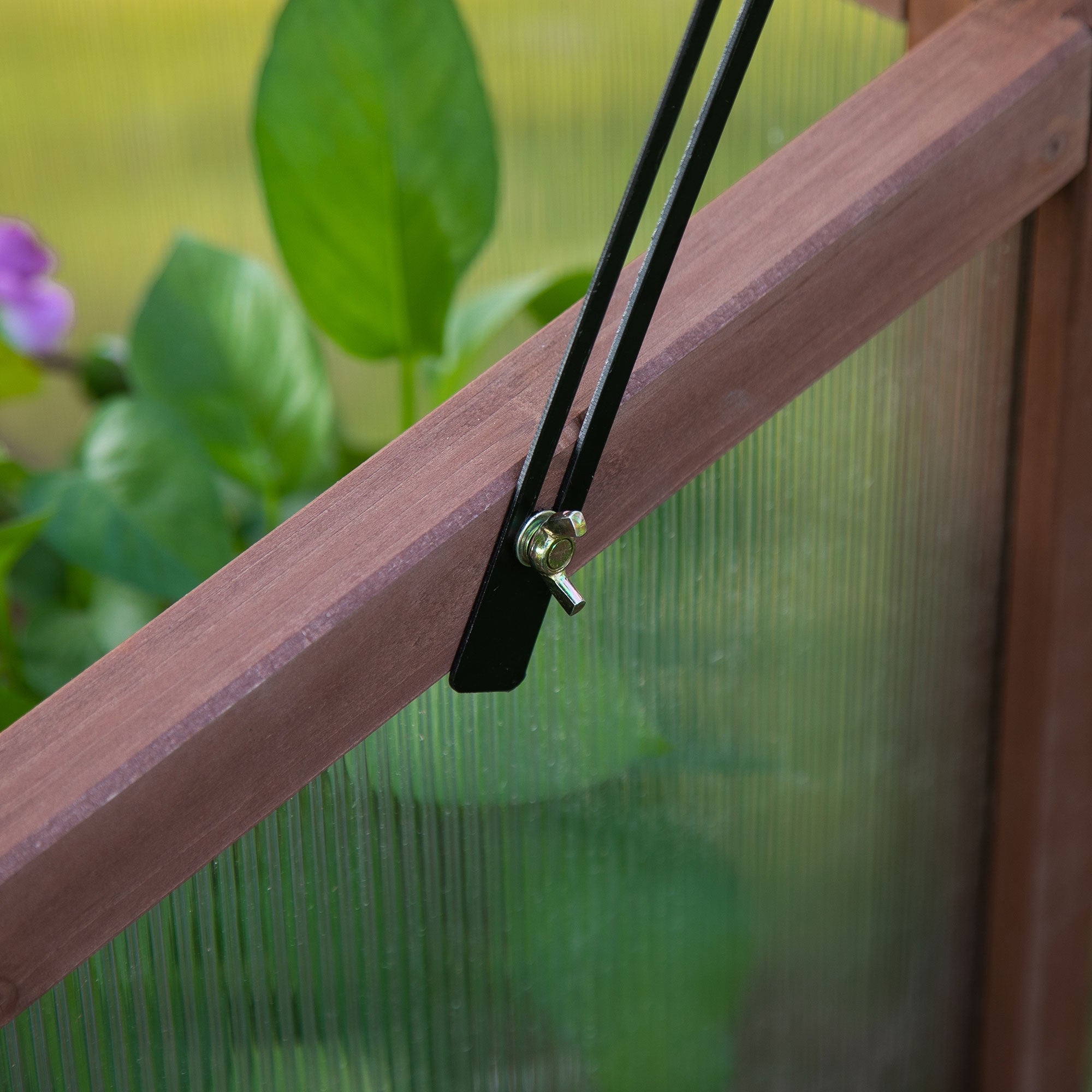 Wooden Raised Garden Bed Greenhouse 90 x 50 x 93 cm Planting Table with Cover Weatherproof Herb Planter for Garden, Balcony, and Terrace Brown