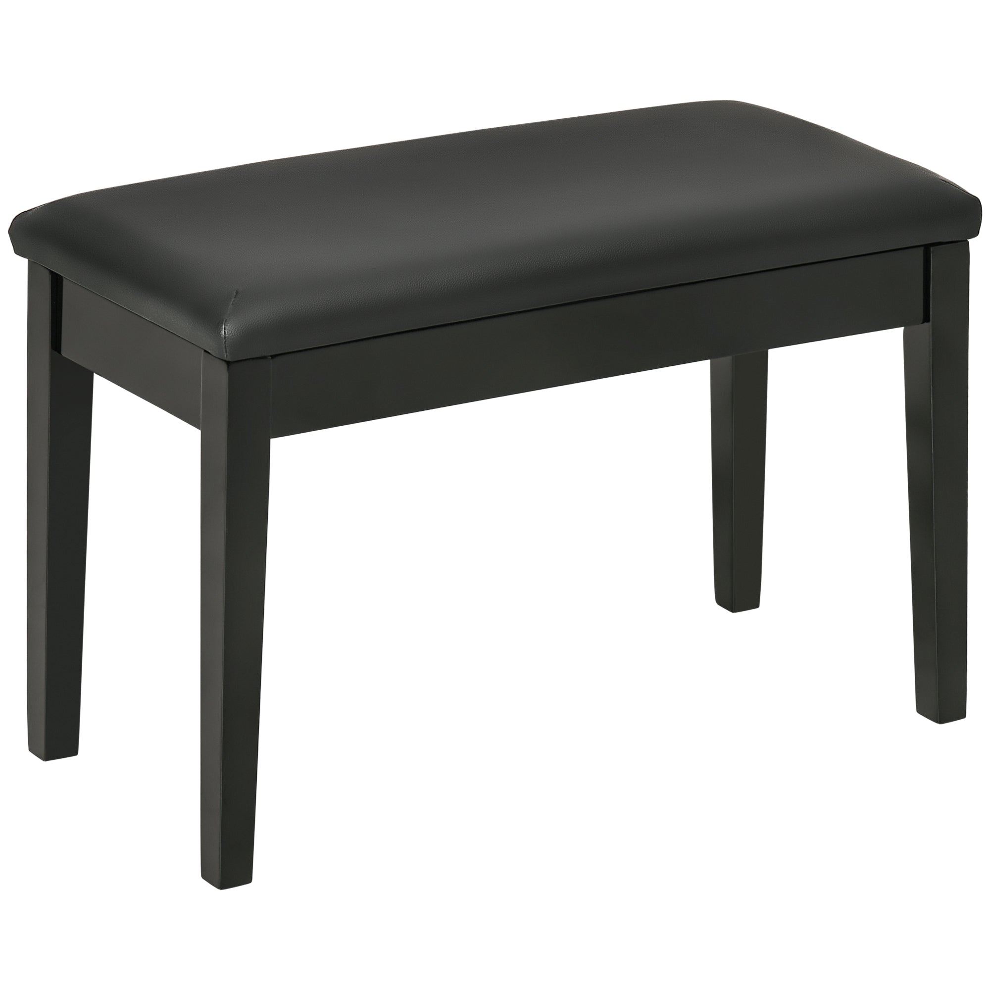 Piano Stool, Piano Bench with Hidden Storage, Pianobench with Faux Leather Cushion, Piano Chair for Piano, Keyboard, 75 x 35 x 49 cm, Black