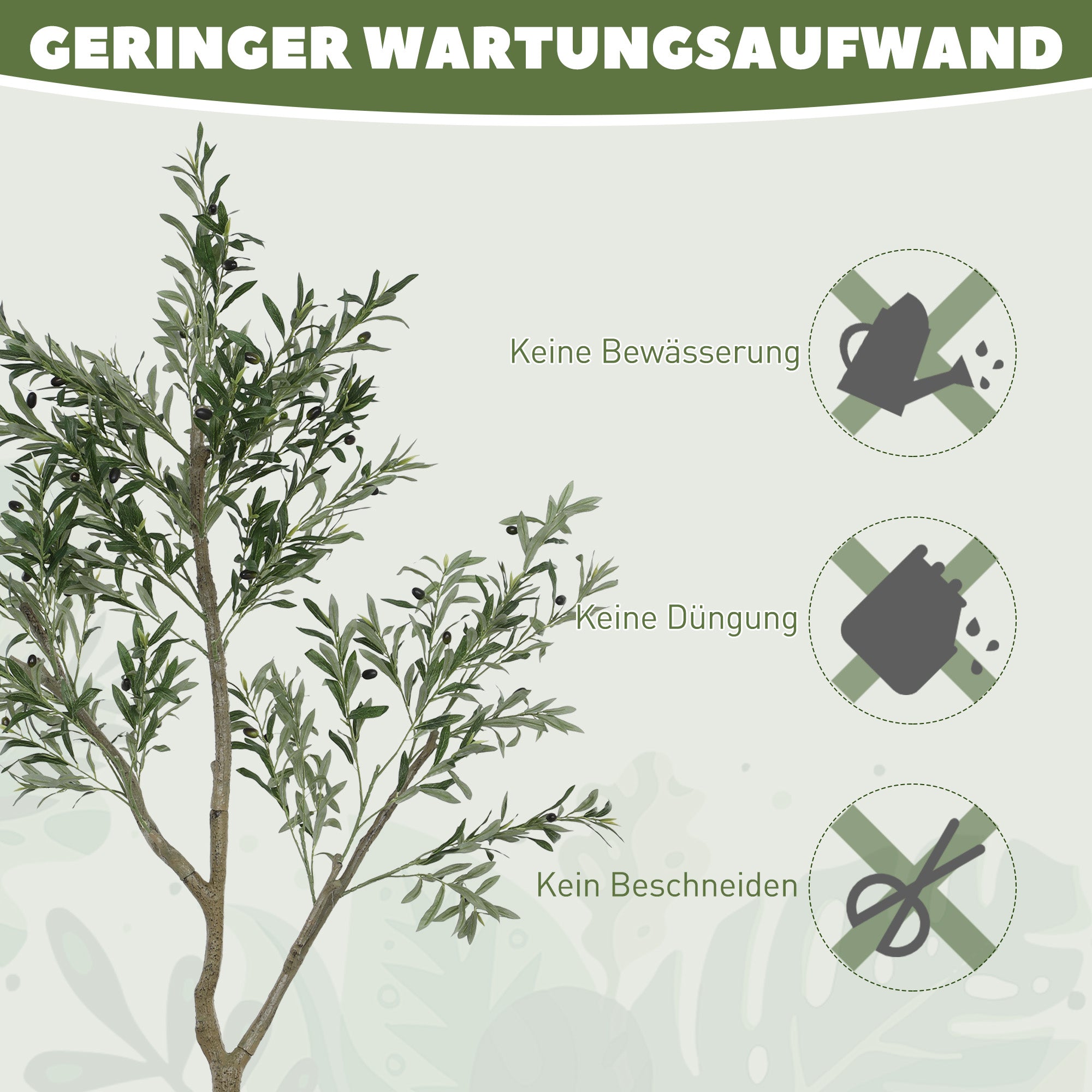 Large Artificial Olive Tree 180 cm Artificial Plant Artificial Plants Olive Tree in Pot, Artificial Tree like real with artificial grass, artificial moss for living room office bedroom garden