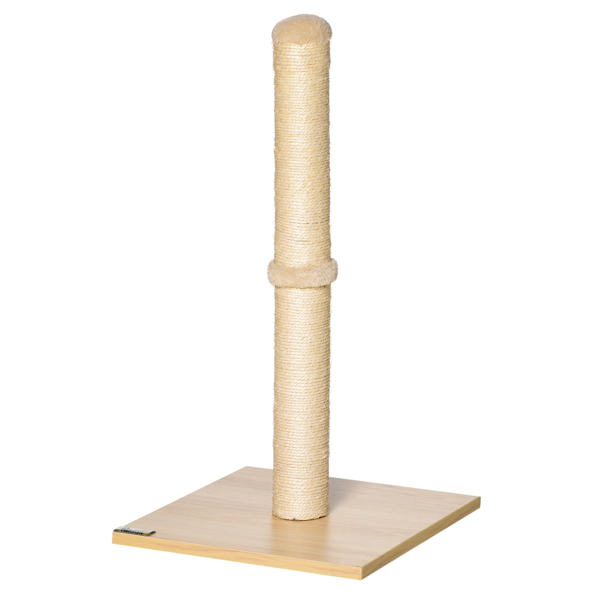 Scratching Post for Cats Scratching Column made of Sisal stable Scratching Tree Scratch Toy Cat with Ball 60 cm Chipboard Sisal Beige+Oak 34 x 34 x 60 cm