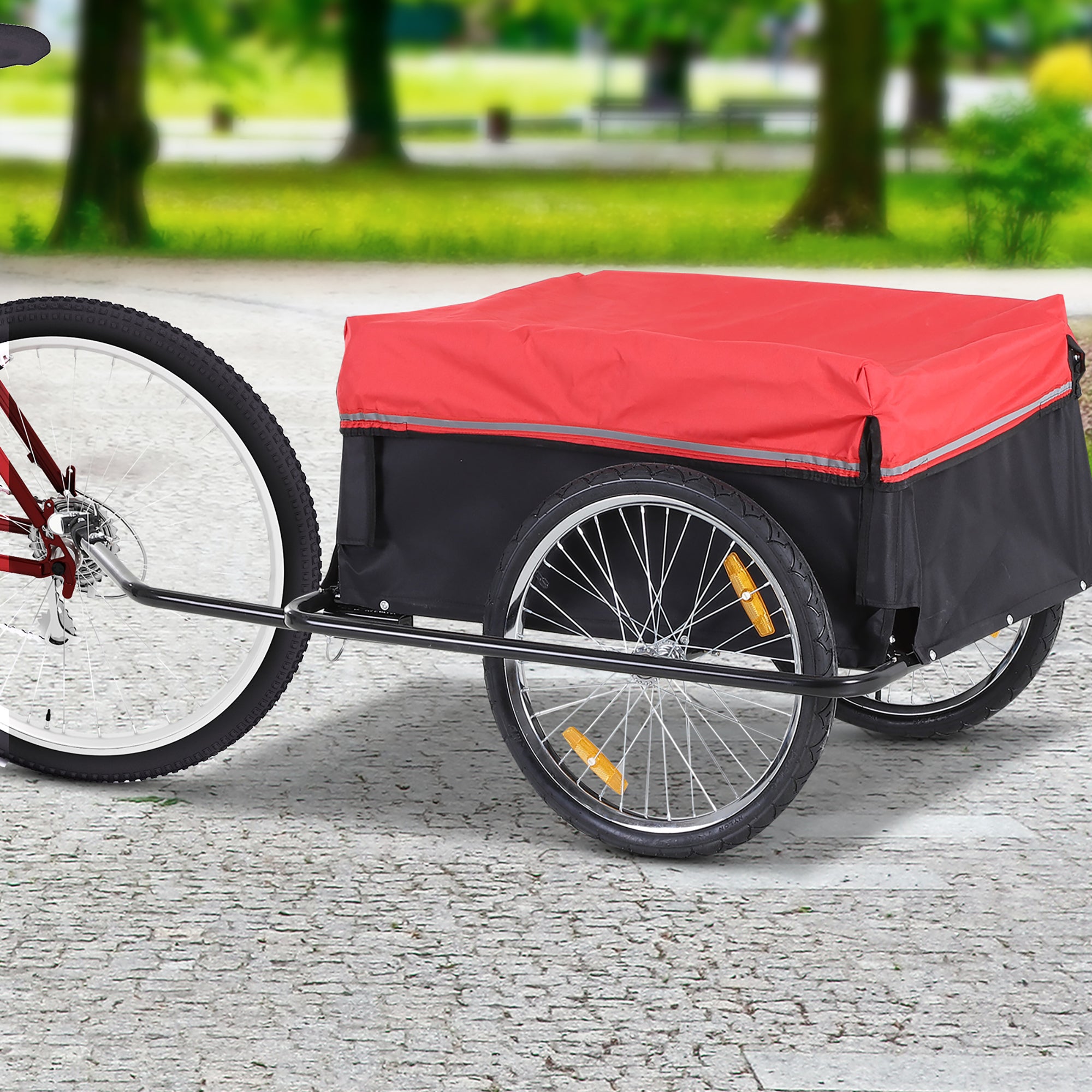 Folding Bike Trailer Cargo Trailer with Coupling, Transport Cart up to 40 kg Load Capacity, Transport Trailer Trailer for Bicycle Handcart 140 x 88 x 60 cm