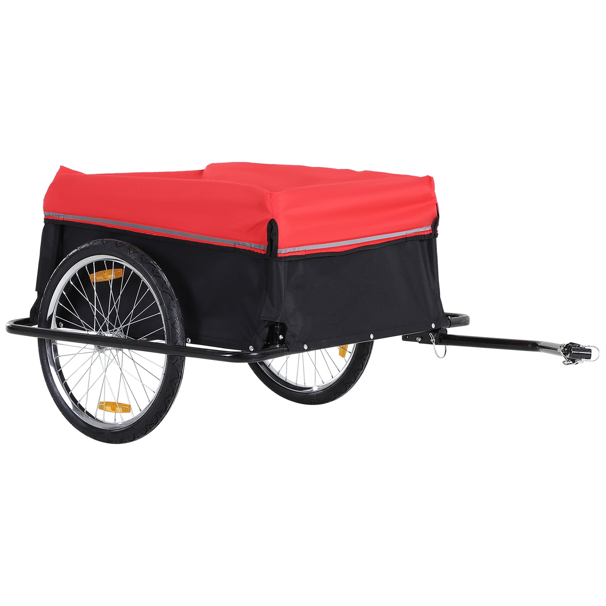 Folding Bike Trailer Cargo Trailer with Coupling, Transport Cart up to 40 kg Load Capacity, Transport Trailer Trailer for Bicycle Handcart 140 x 88 x 60 cm
