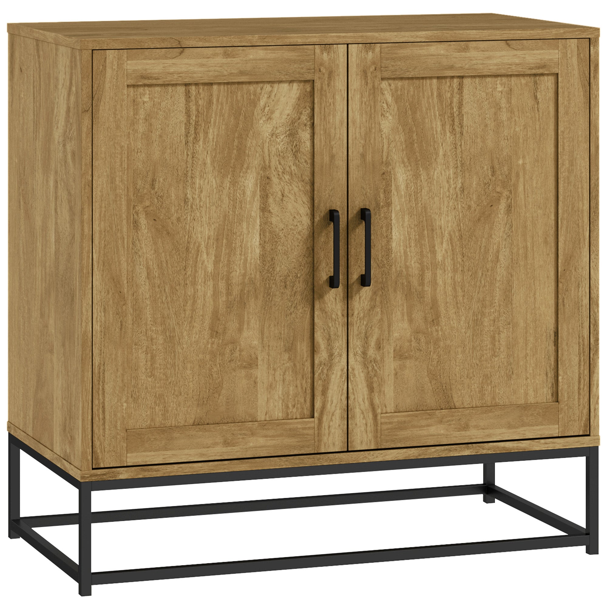 Modern Style Buffet Cabinet with 2 Doors, Adjustable Shelf - Dining and Living Room Sideboard, 80 x 40 x 78 cm, Natural Wood