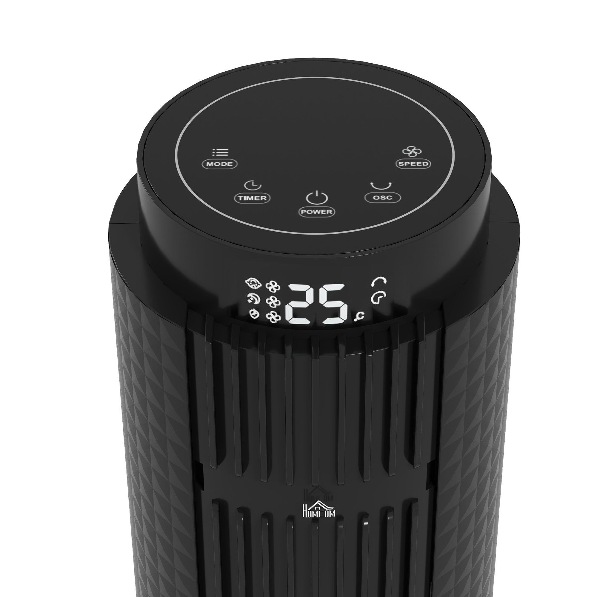 45W Tower Fan with 4 Modes and 3 Speeds with 12h Timer, ABS Tower Fan with Remote Control, Ø31.5x96 cm, Black
