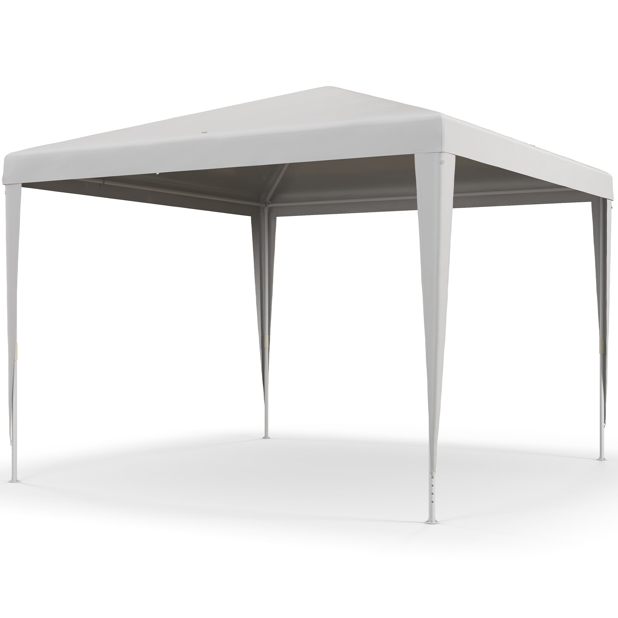 3x3m Detachable Gazebo Garden Pavilion with 4 Drainage Holes and Anti-UV Steel Frame Canopy for Terrace Outdoor Patio Camping White