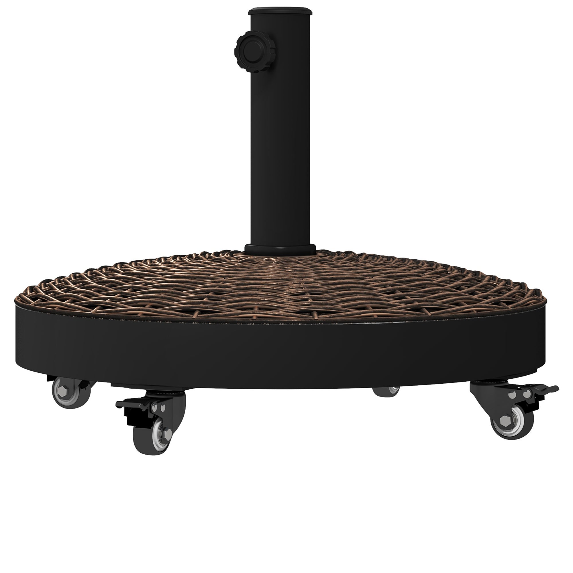 Umbrella Stand Base Resin Weights 50 lbs with 4 Wheels - Ø 52 x 41H cm - Bronze